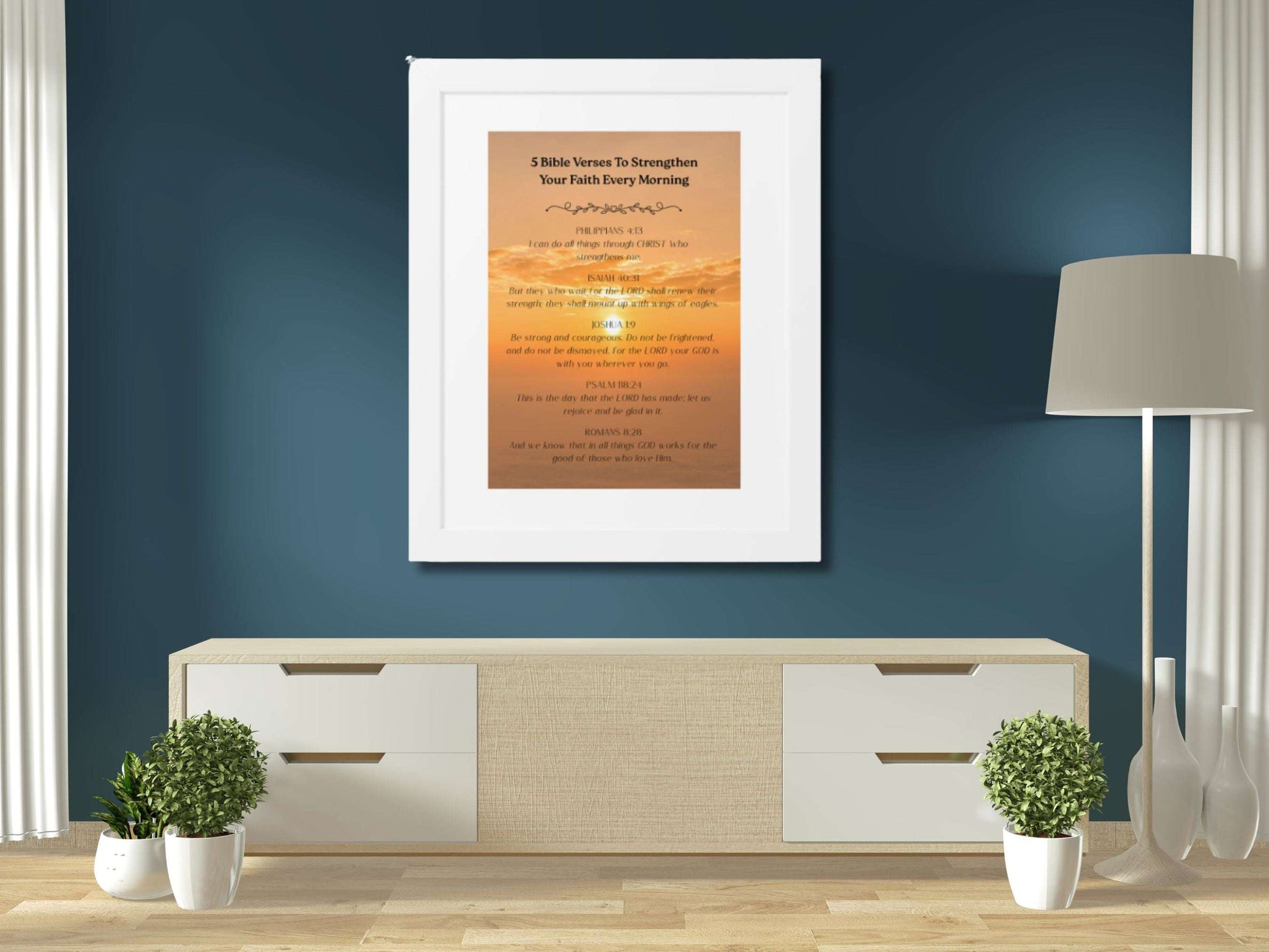 Christian Wall Art with Frame Included- Scripture Home Decor