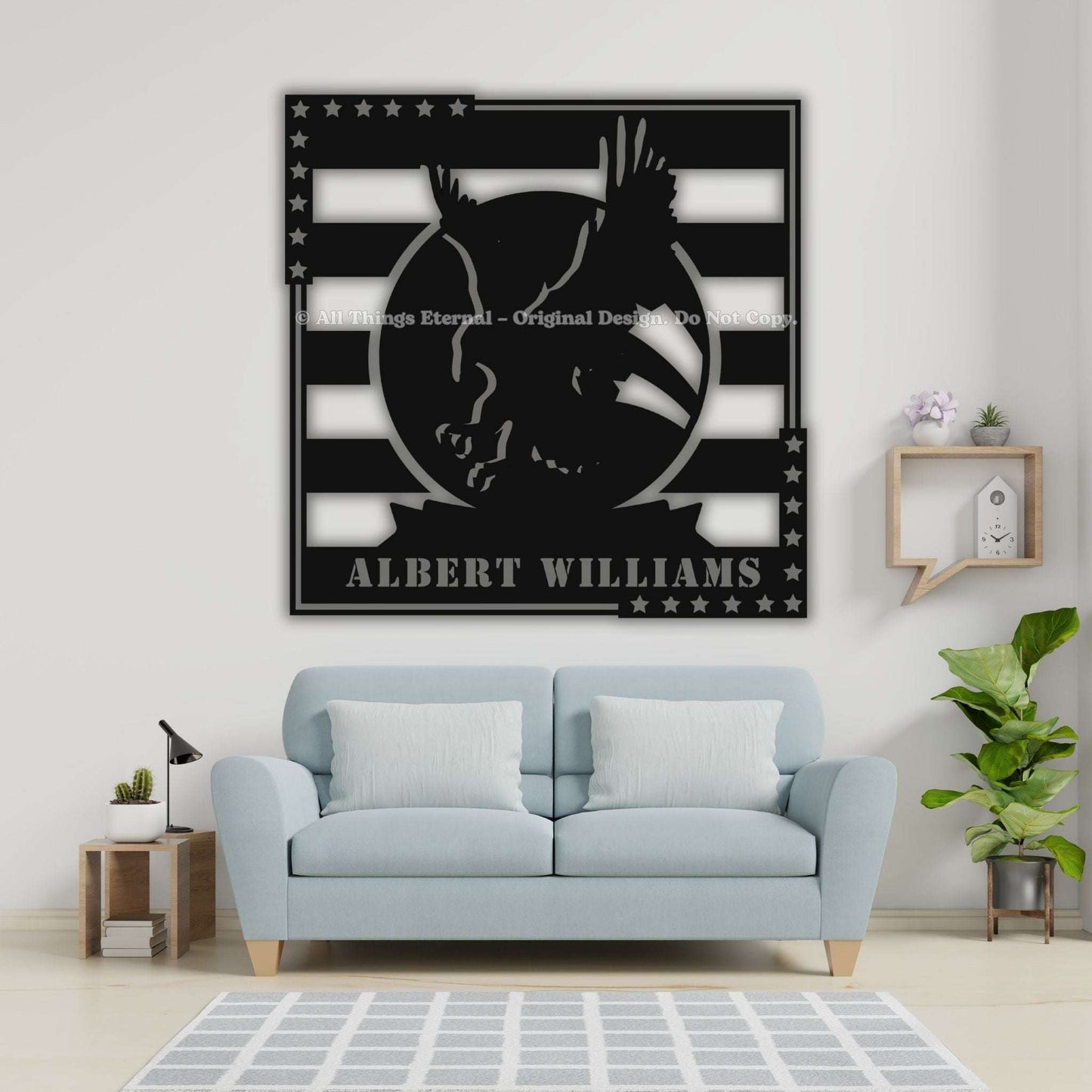 Custom Name Patriotic Veterans Metal Sign Decor Gift