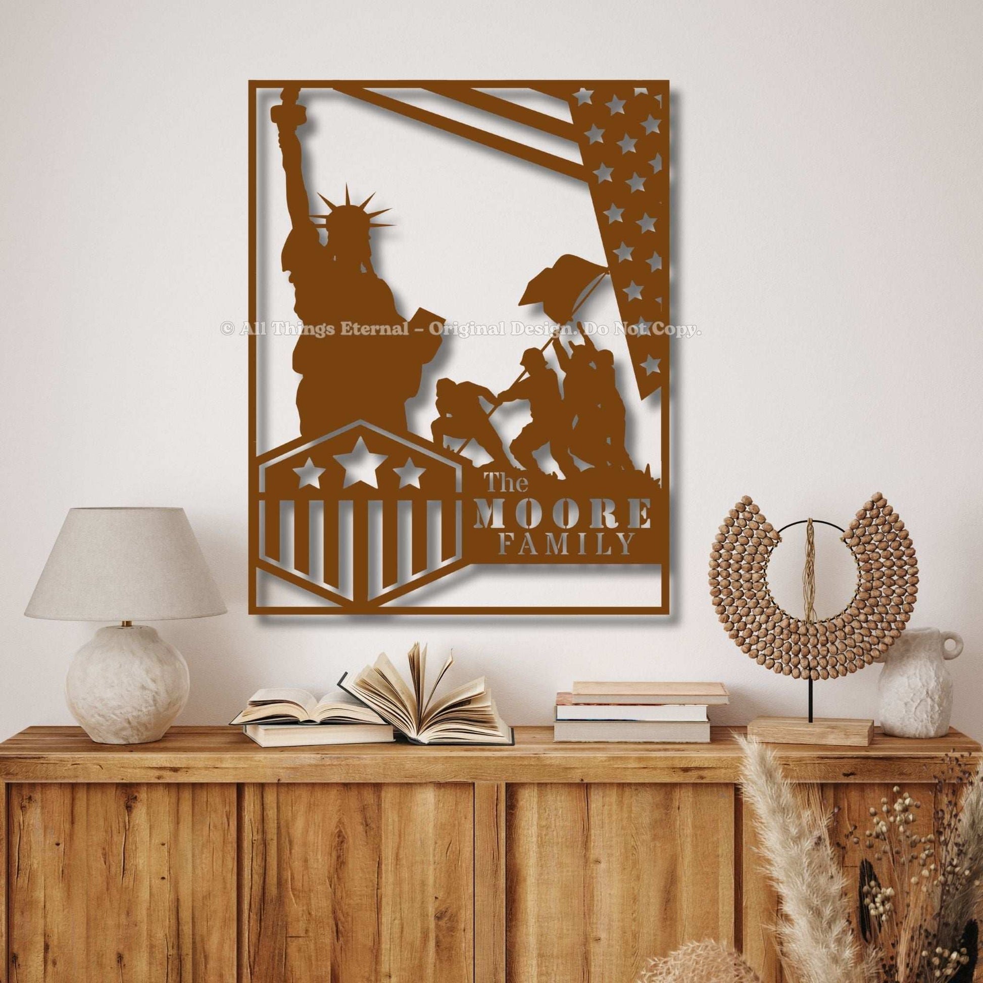 Custom Patriotic Metal Sign - Independence Day Gift for Veterans