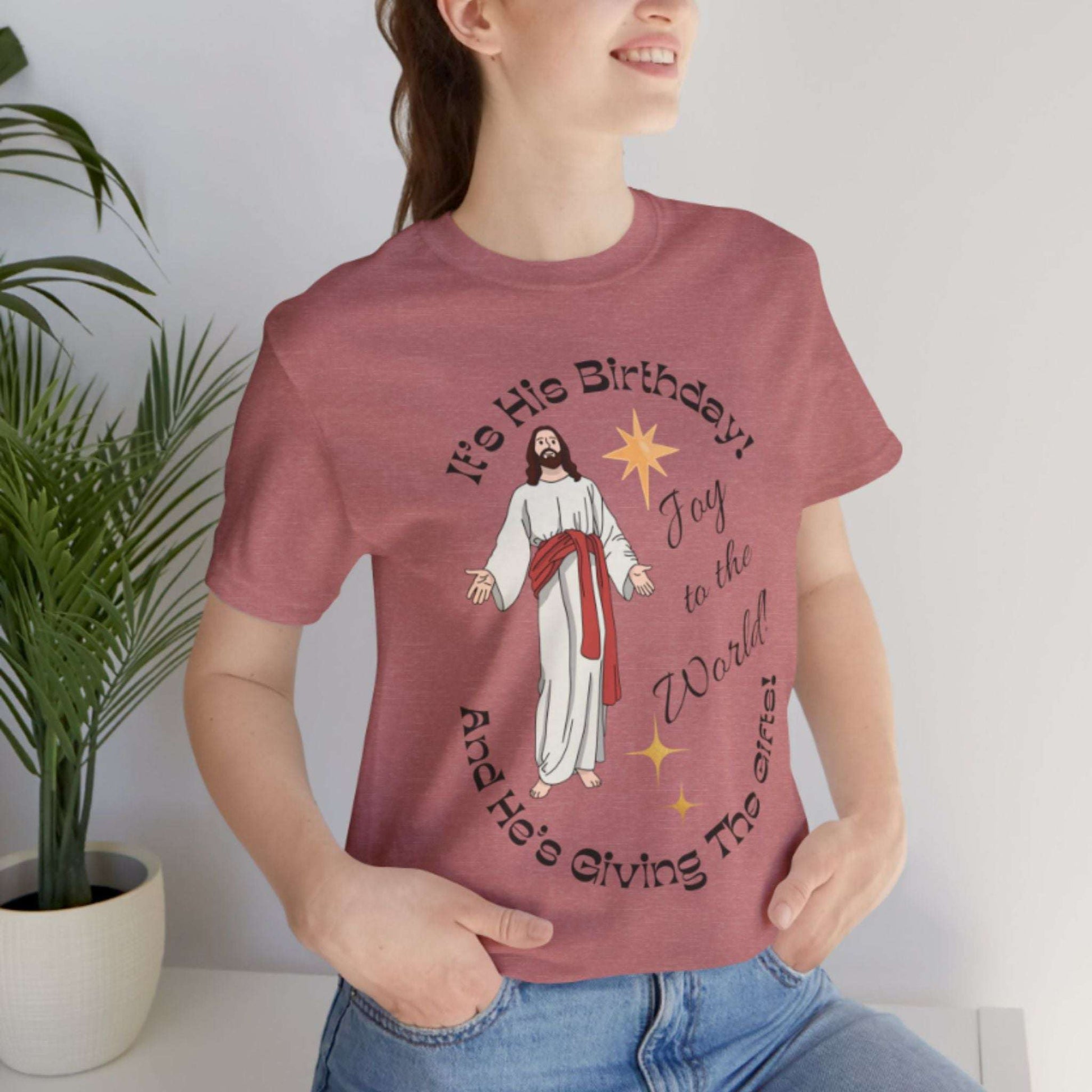 Joy To The World Christian Christmas T-Shirt | Jesus Birthday Tee