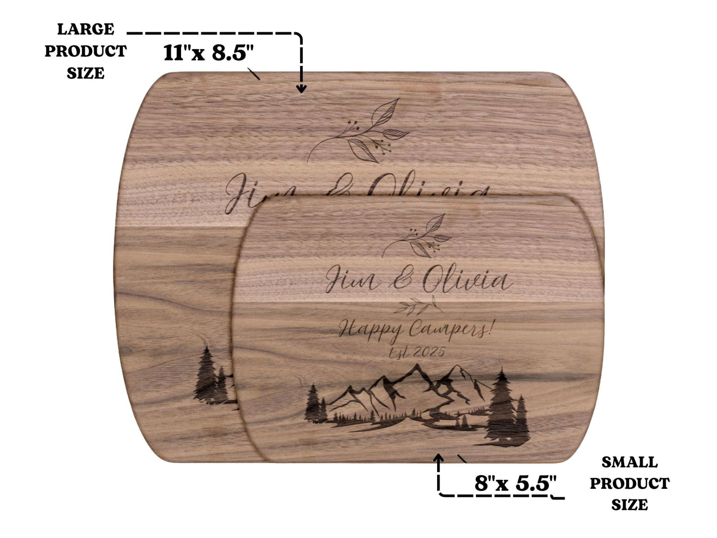 Personalized Camping Couple Cutting Board – Happy Campers Wedding Gifts