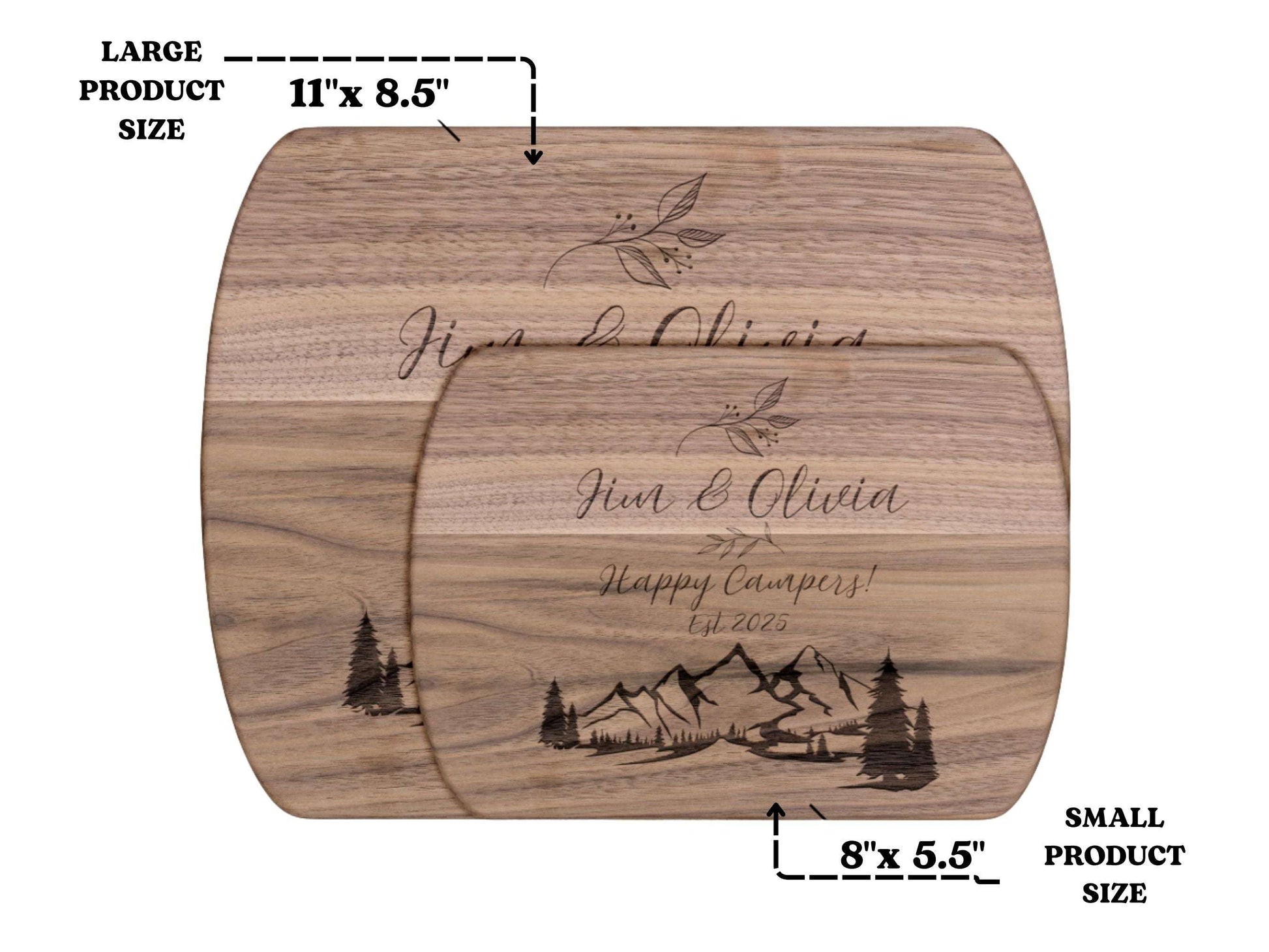 Personalized Camping Couple Cutting Board – Happy Campers Wedding Gifts