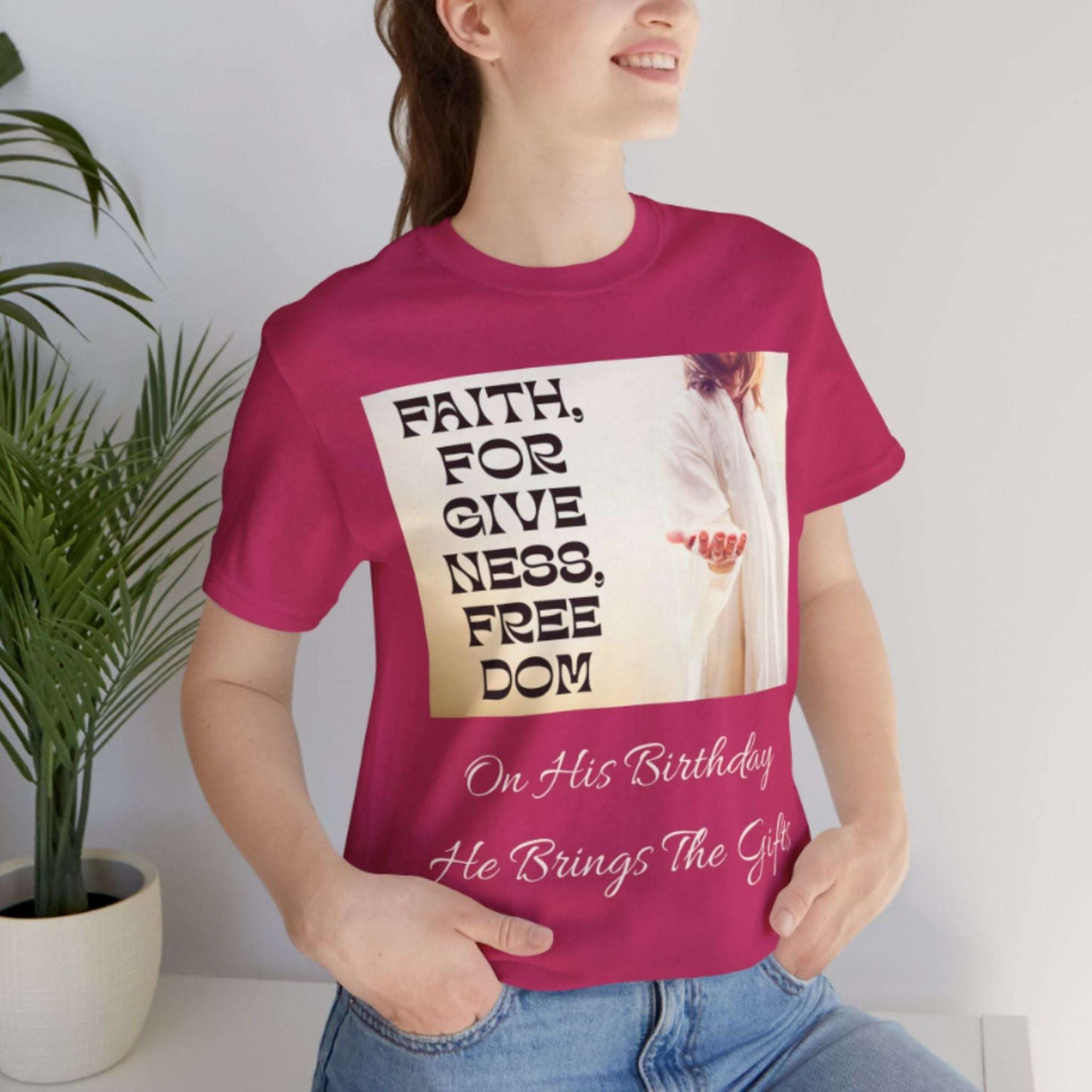 Faith Christmas T-Shirt – Christian Holiday Tee with Jesus Graphic