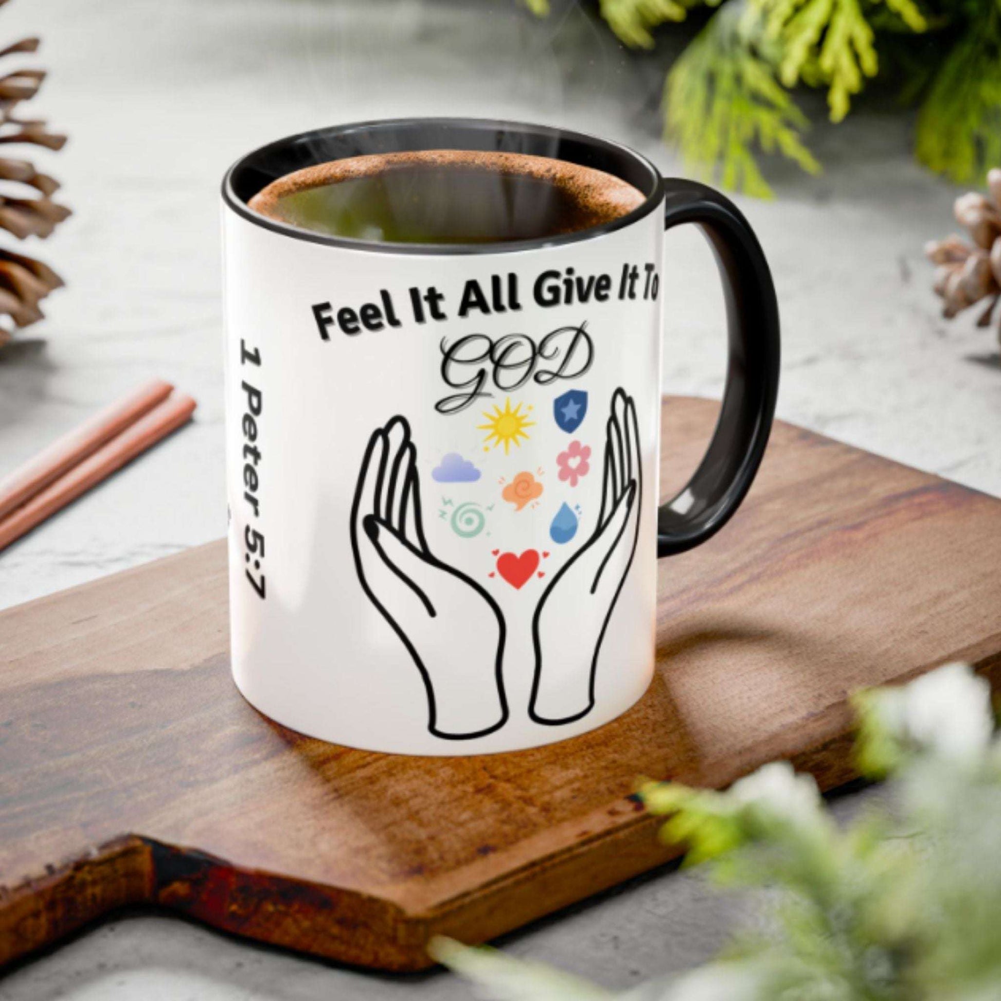 Christian Faith Two-Tone Coffee Mug 11oz – Inspirational Symbol Gifts