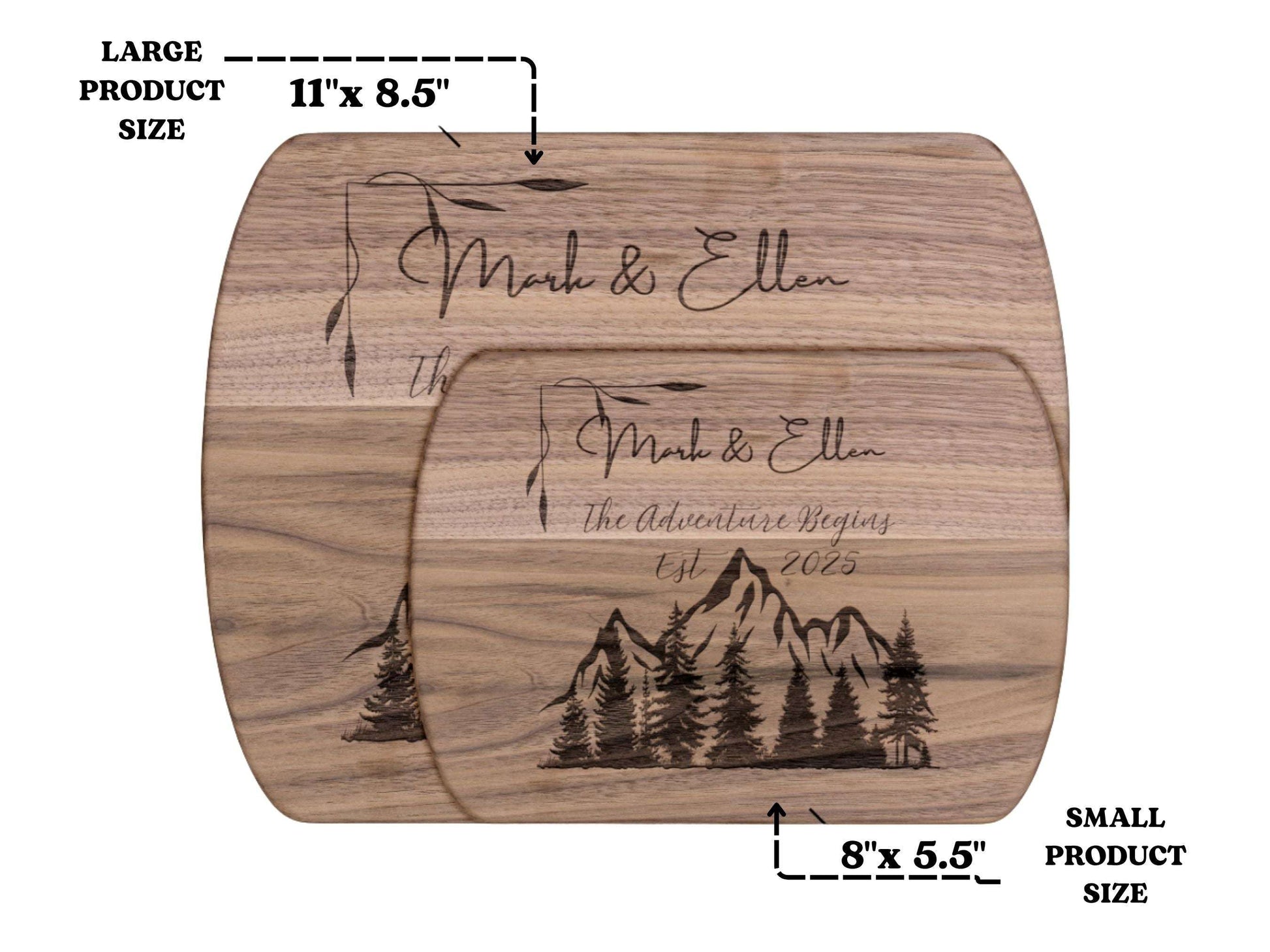 Personalized Camping Couple Cutting Board -Custom Name & Date – Outdoor Adventure Kitchen Decor