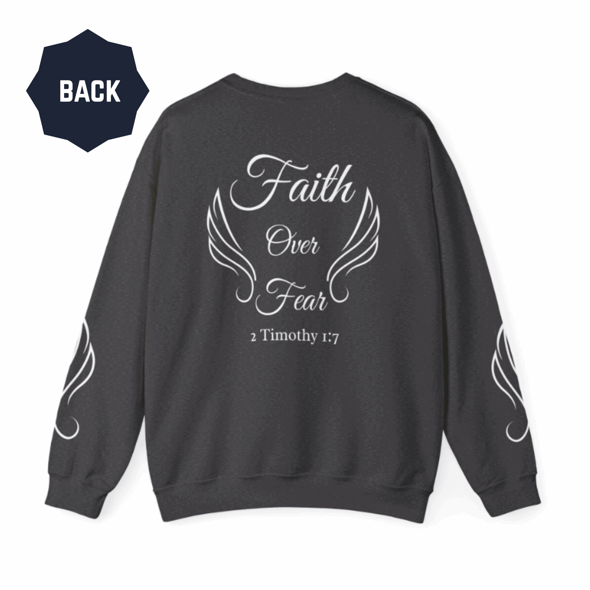 Christian Sweatshirt for Women – Faith Over Fear Inspirational Crewneck