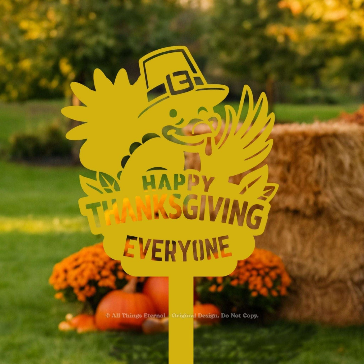 Thanksgiving Metal Yard Sign - Custom Autumn Porch Sign