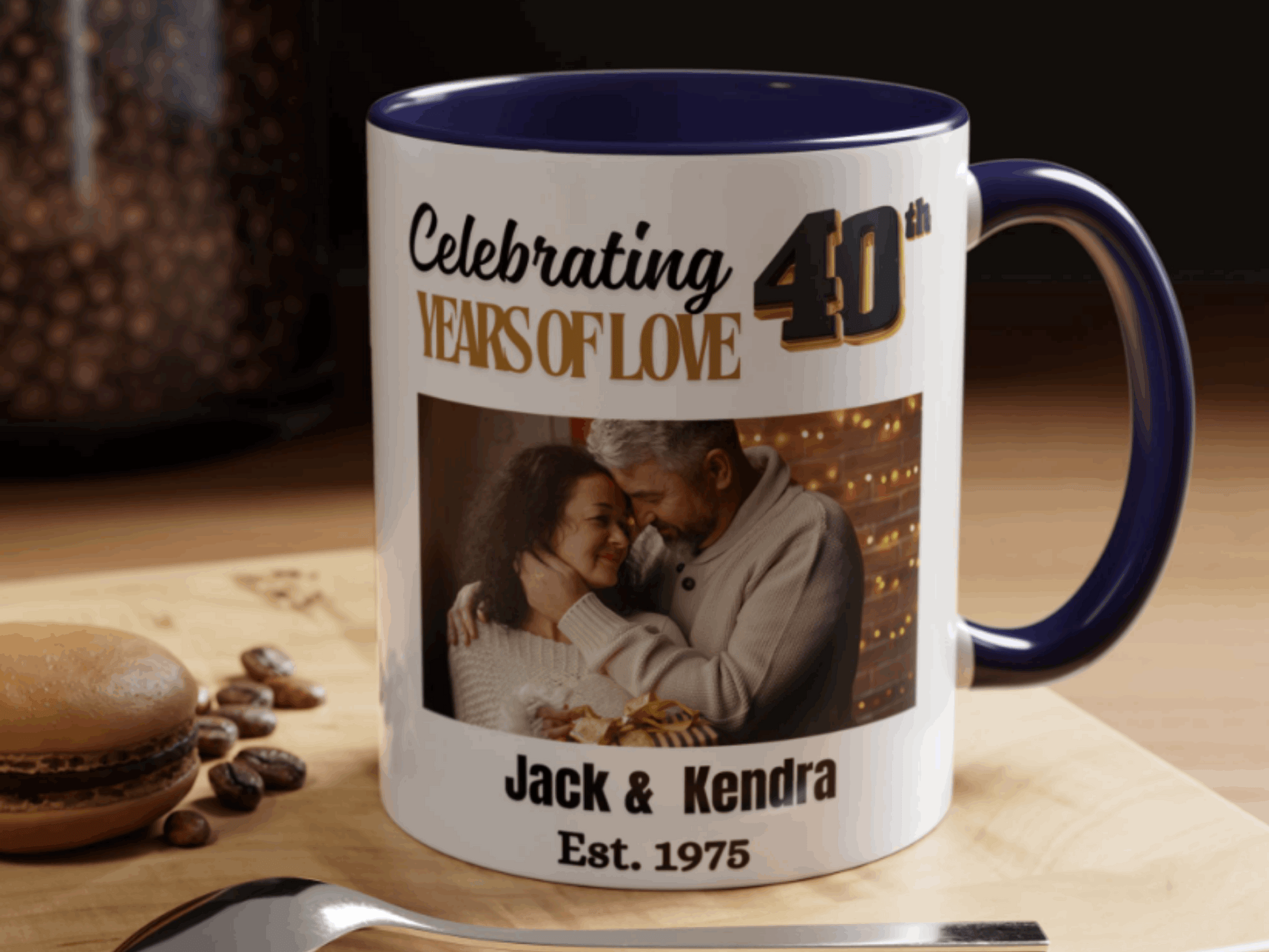 Personalized 40th  Wedding Anniversary  Photo Coffee Mug