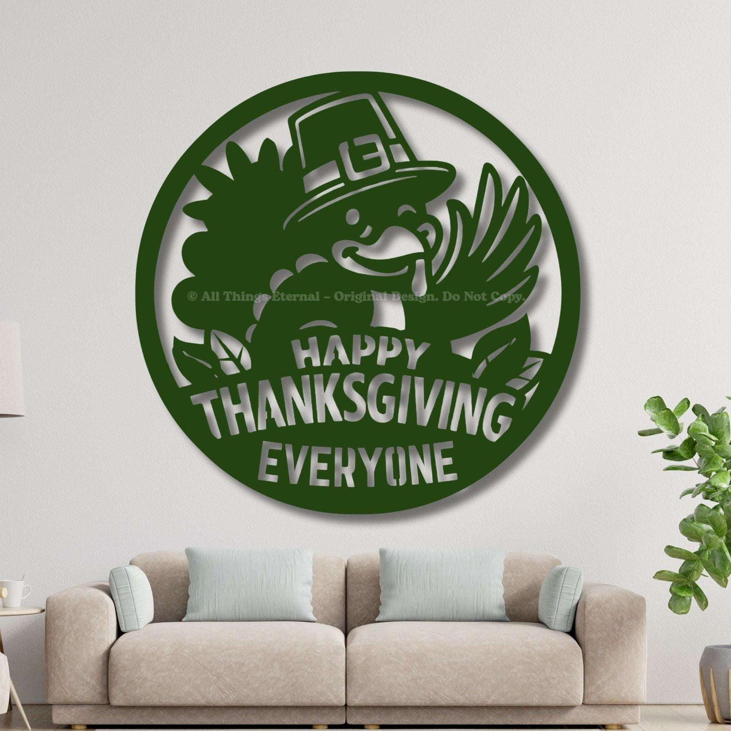 Happy Thanksgiving Sign - Turkey Metal Wall Art Décor for Home