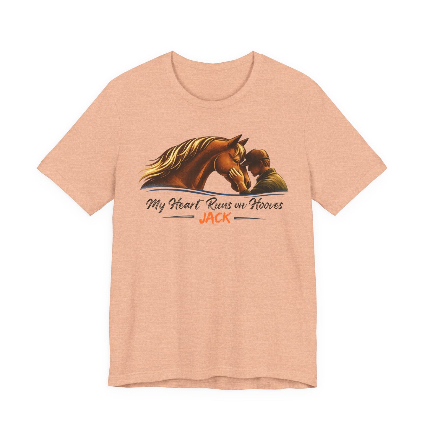 My Heart Runs on Hooves Personalized with Name Horse Lover T-Shirt