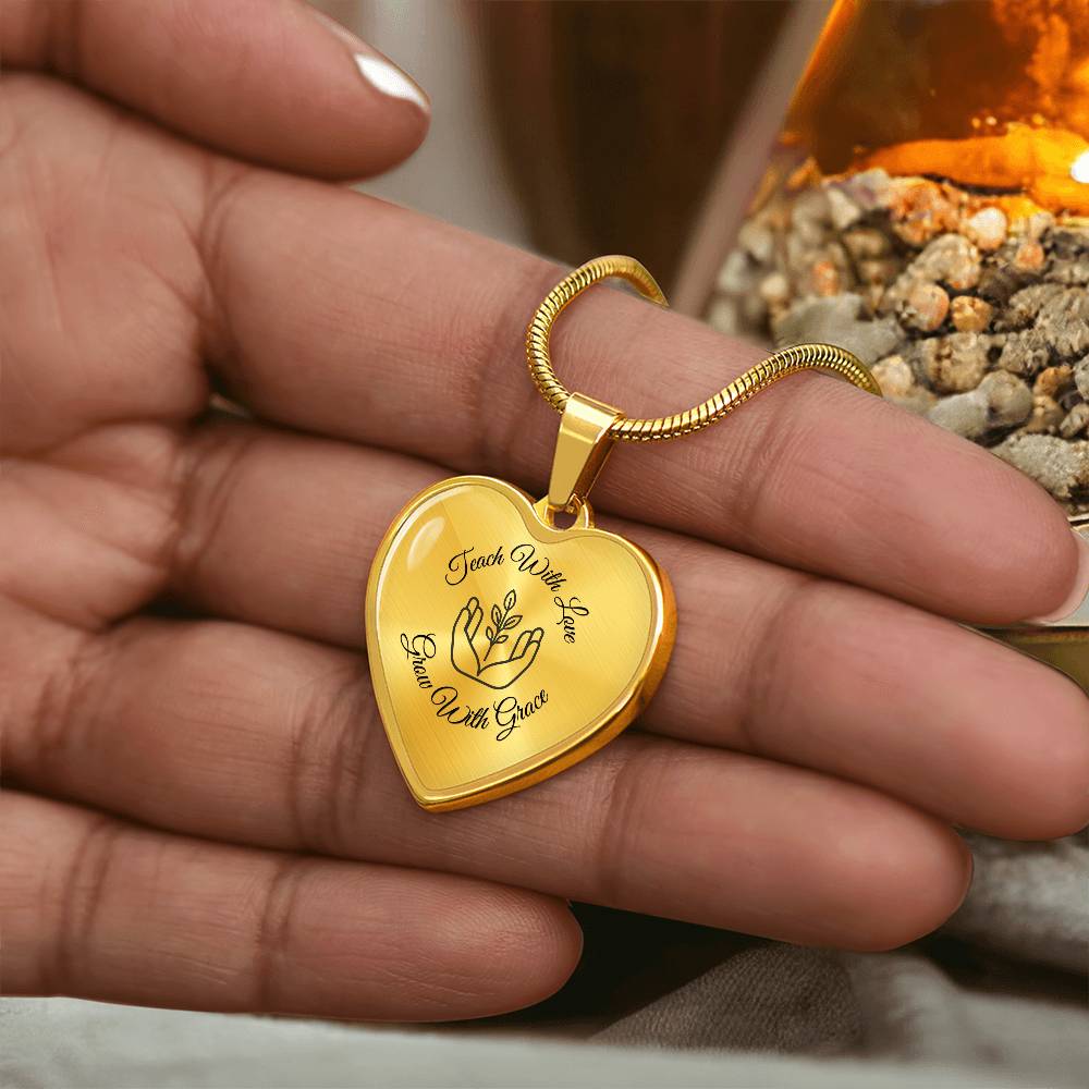 Teach With Love Heart Necklace – Father to Daughter Gift