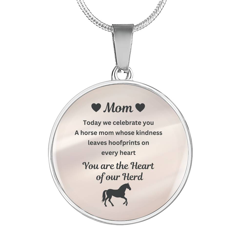Horse Mom Necklace Gift – Heart Of Our Herd Jewelry for Mother’s Day