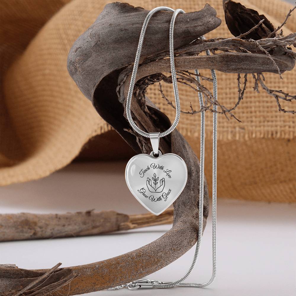 Teach With Love Heart Necklace – Father to Daughter Gift