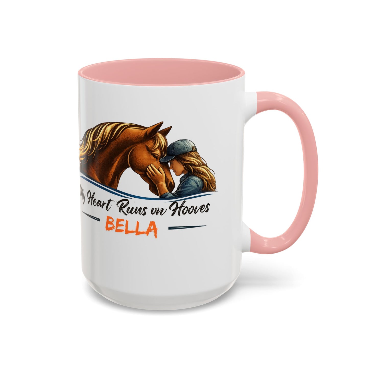 Personalized Two-Tone Horse Coffee Mug – My Heart Runs on Hooves