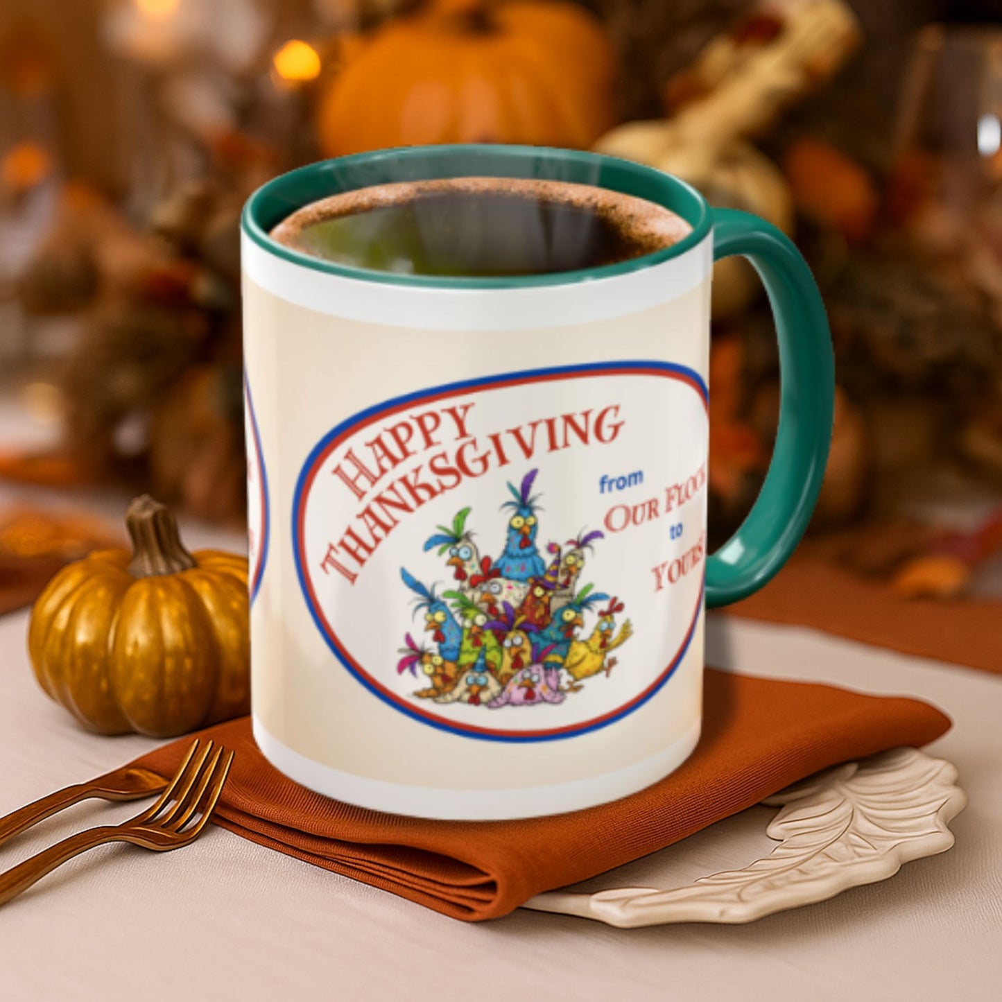 From Our Flock to Yours Mug | Fun Thanksgiving Coffee Cup Gift