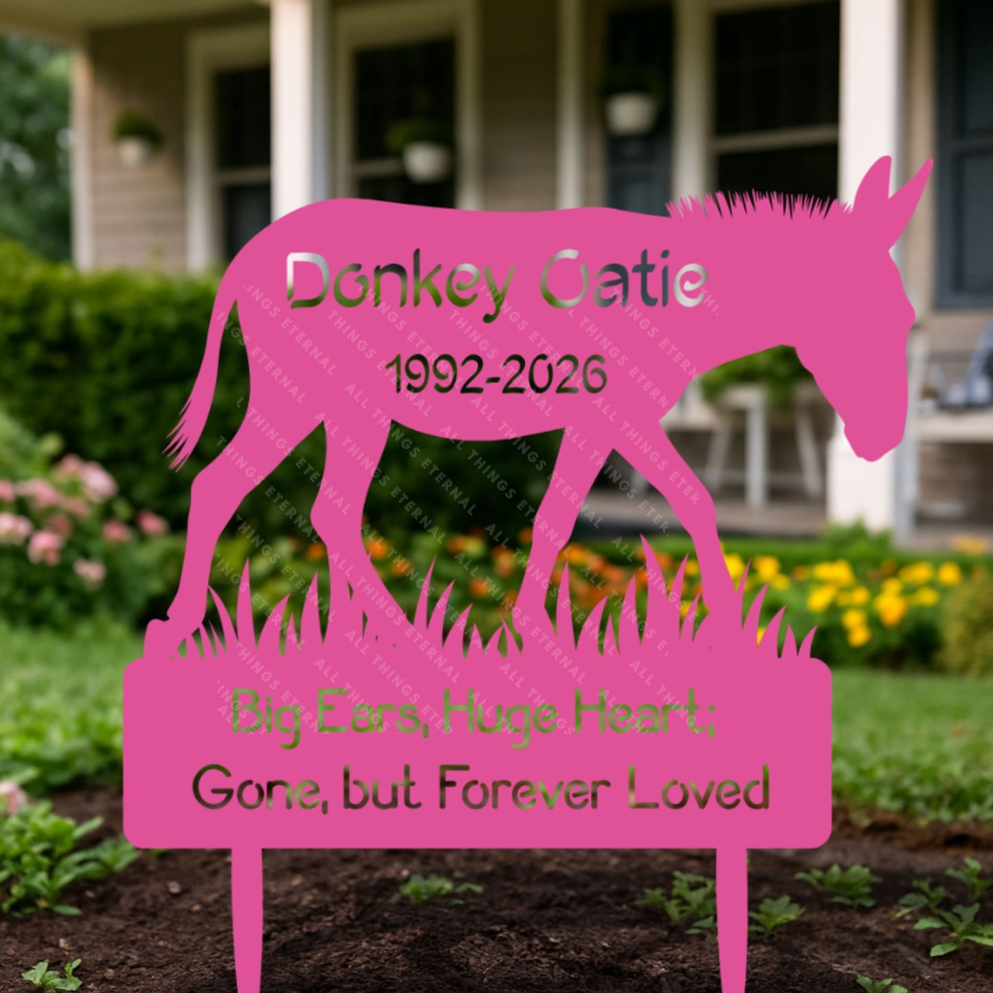 Personalized Donkey Memorial Metal Yard Sign – Custom Pet Loss Marker