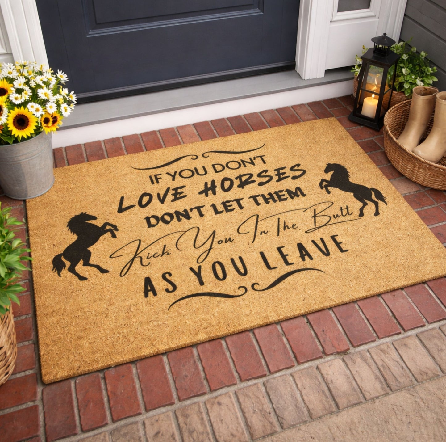 Funny Horse Doormat Gift for Horse Lovers Farmhouse Entry Rug