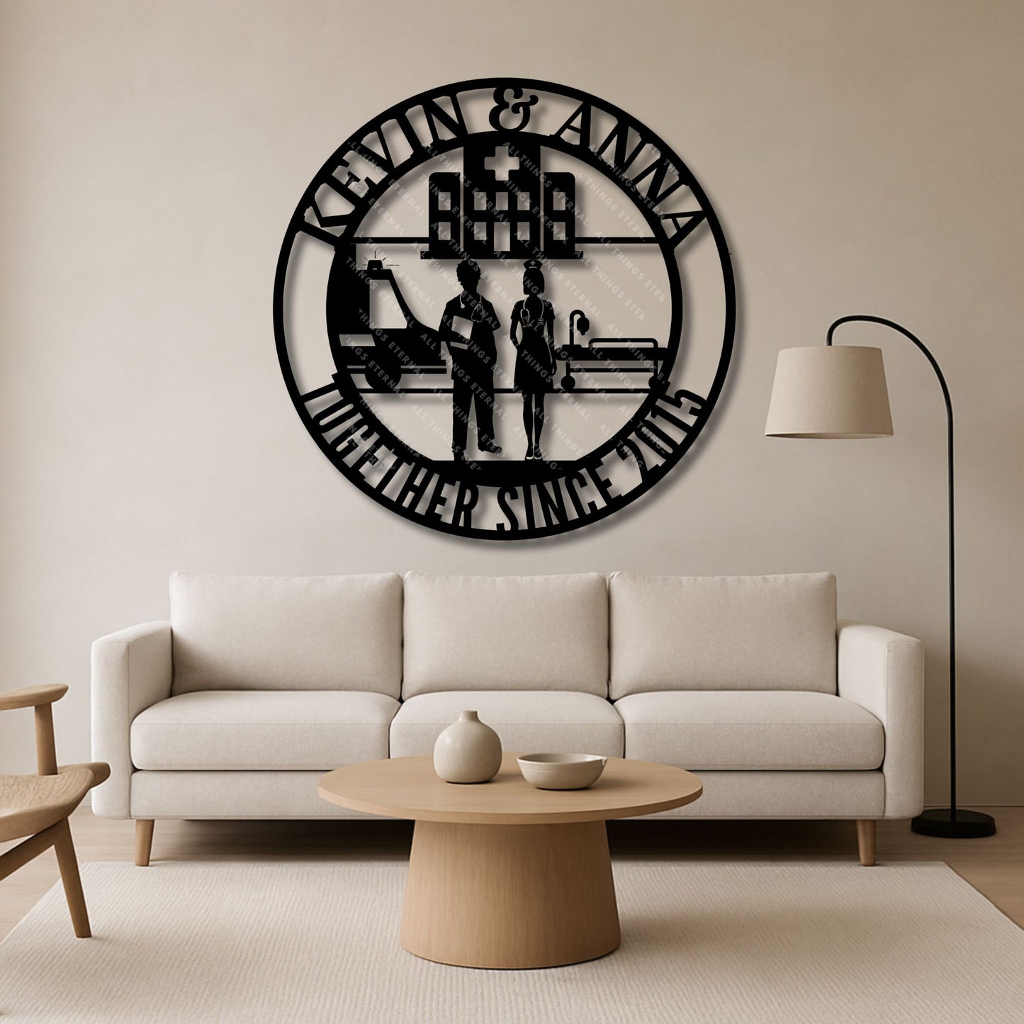 Personalized Doctor Couple Metal Sign – Custom Medical Gift