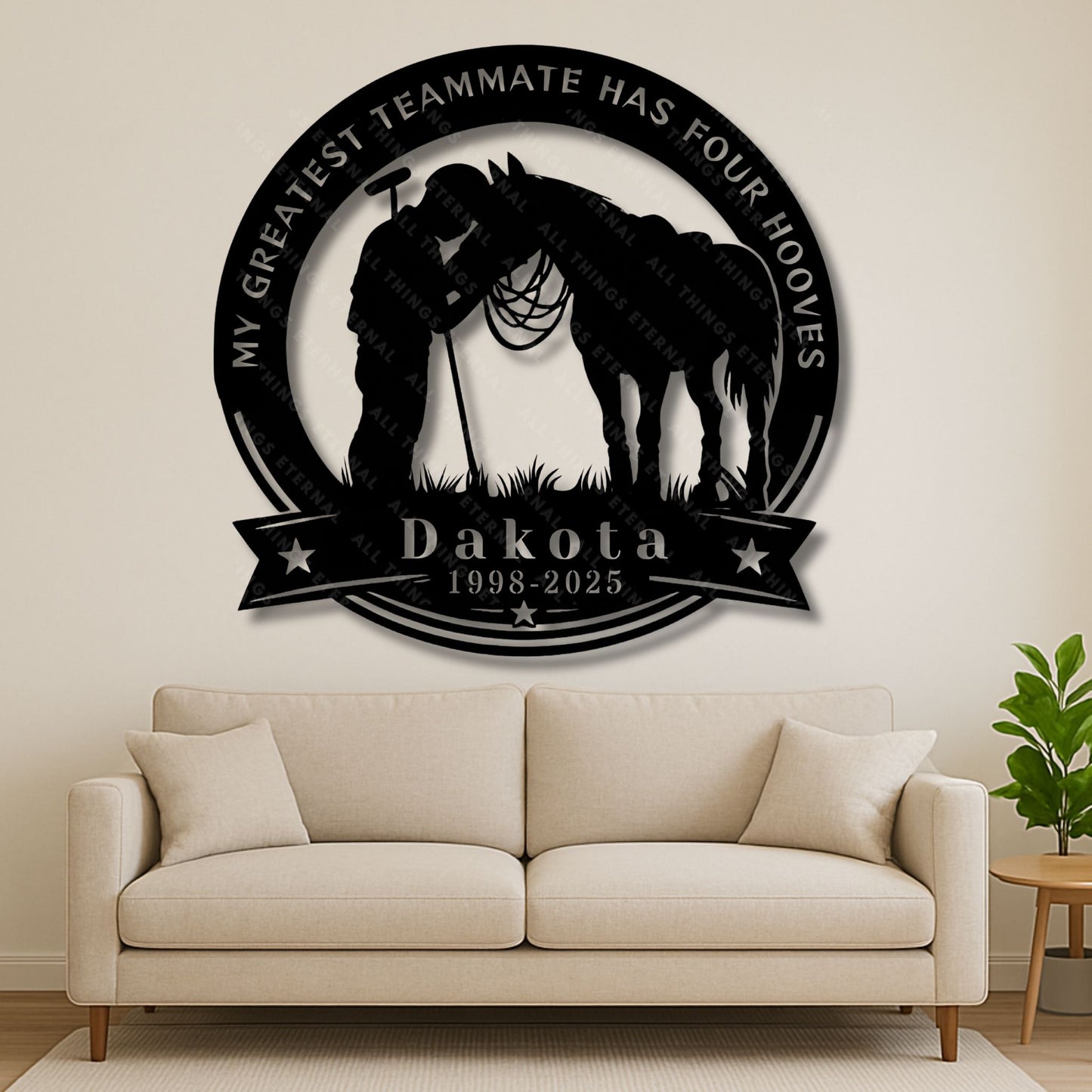 Personalized Polo Player Horse Memorial Metal Sign – Gift for Polo Players