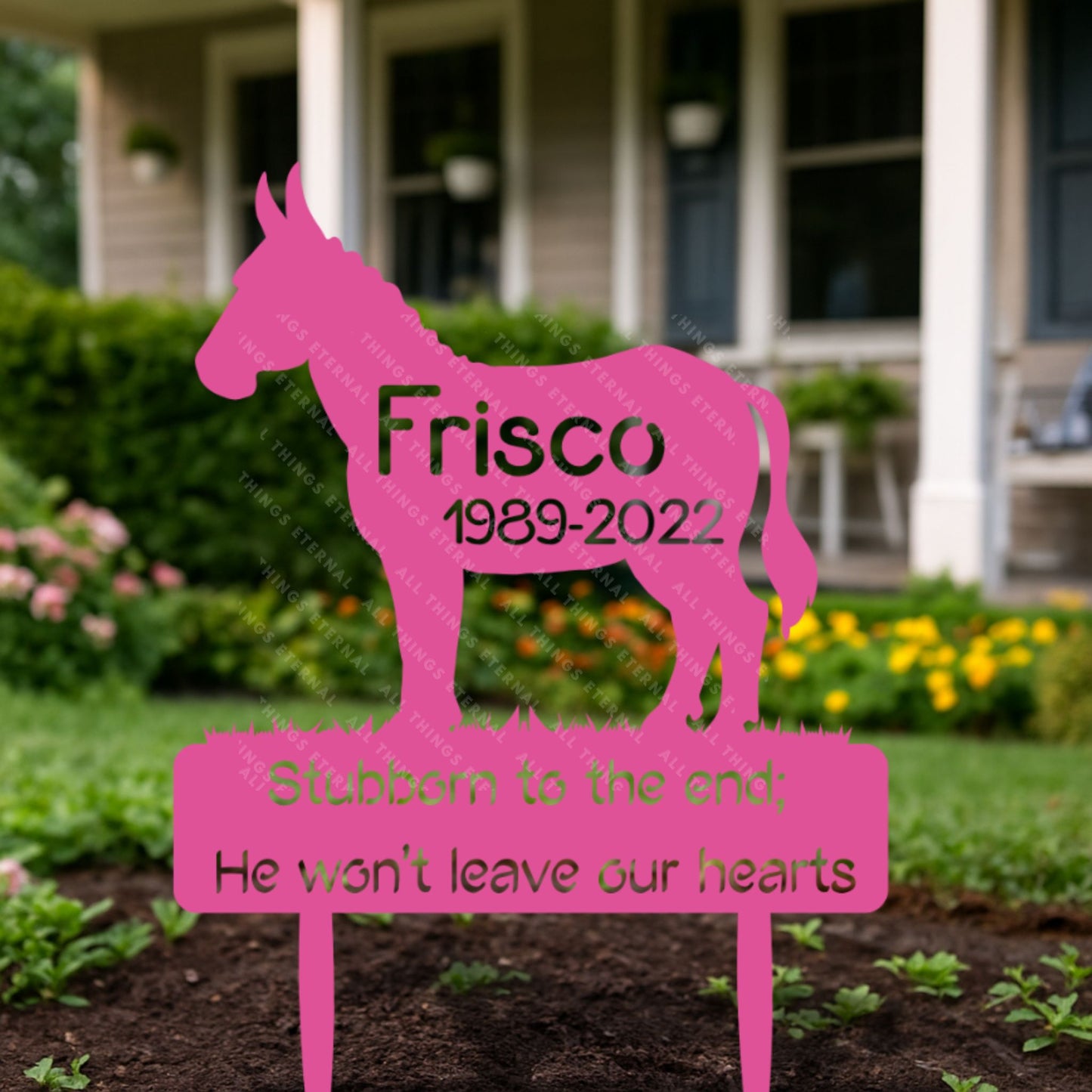 Custom Donkey Memorial Sign – Personalized Pet Loss Yard Decor