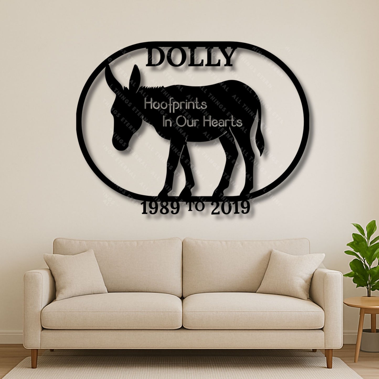 Personalized Donkey Memorial Wall Art – Custom Metal Farm Sign