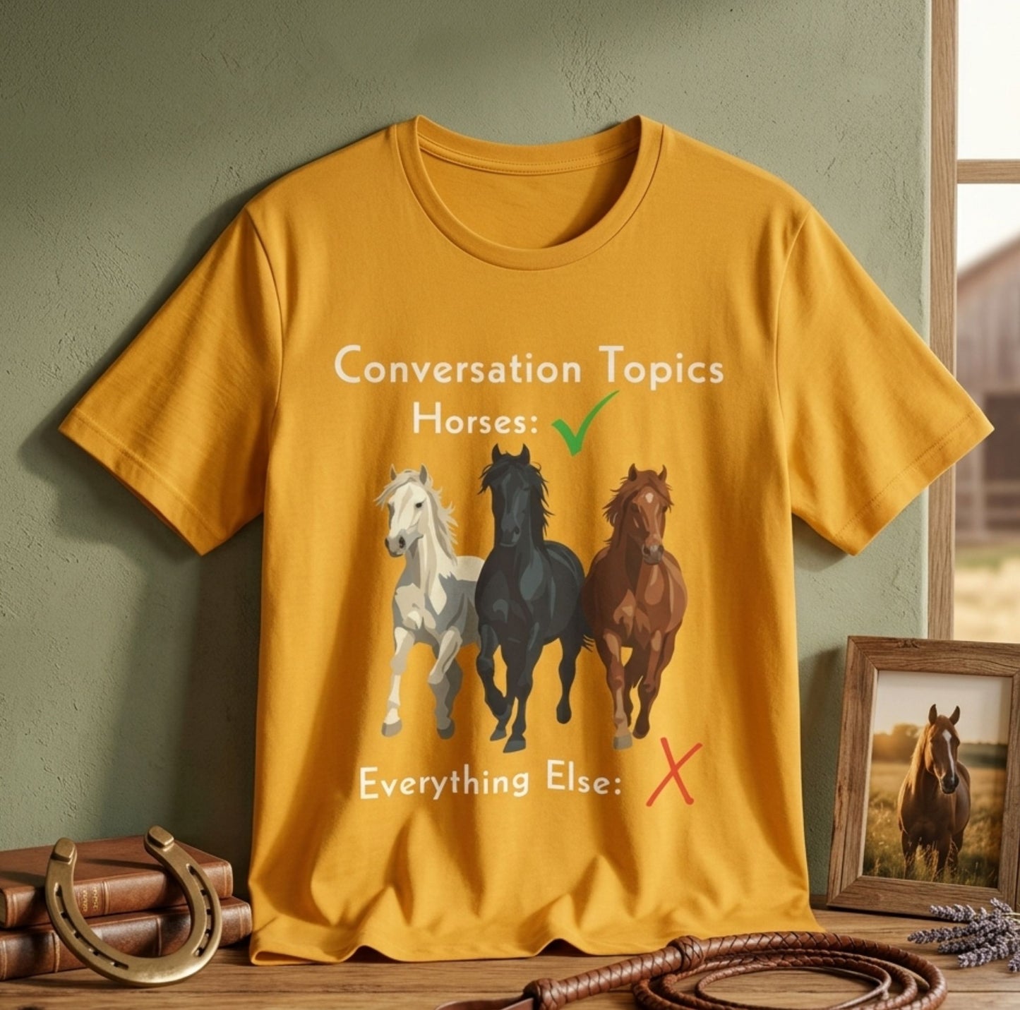 Horse Lover T-Shirt - Conversation Topics: Horses Graphic Tee