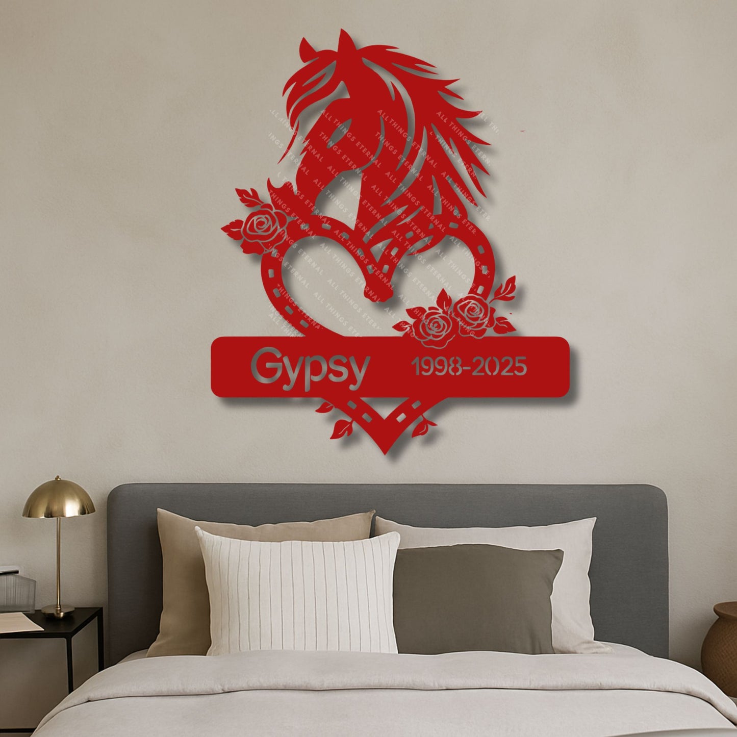 Personalized Horse Memorial Metal Sign – Custom Equine Tribute with Name & Dates