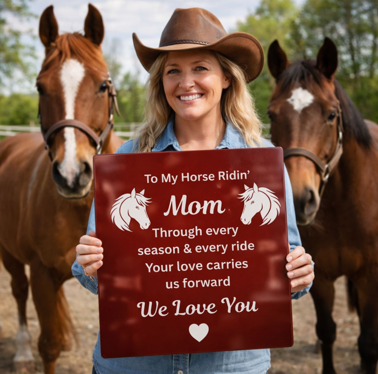 To My Horse Ridin' Mom Wall Mounted Metal Print – Mother's Day Gift for Horse Lovers