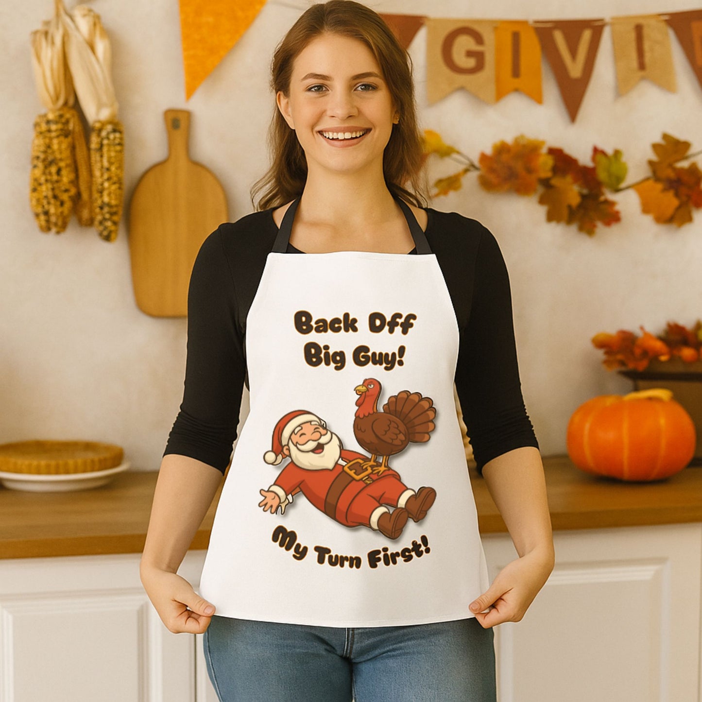 Back Off Big Guy Apron | Funny Cooking Apron | Thanksgiving Gifts