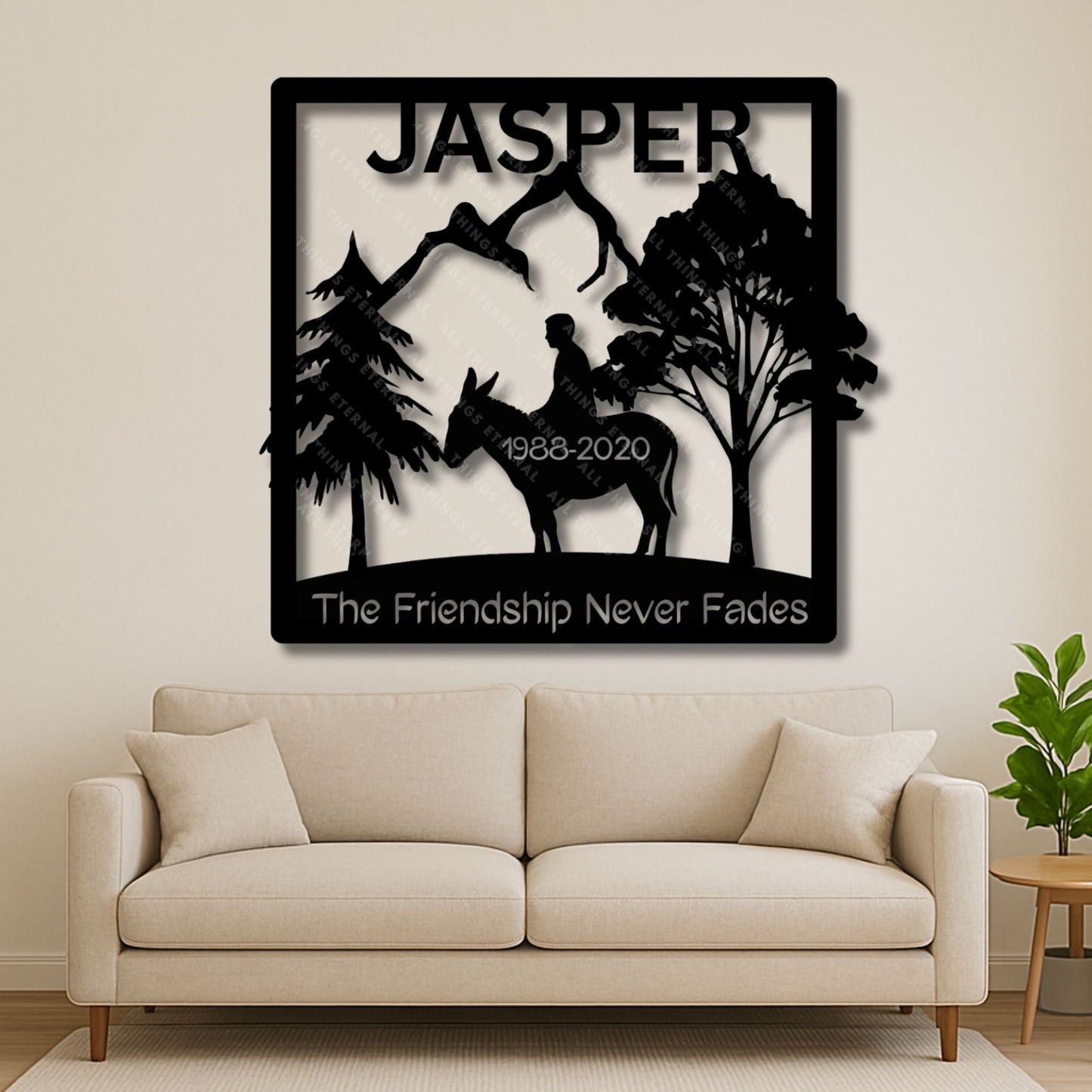 Personalized Donkey Memorial Metal Wall Sign – Custom Farm Animal Art