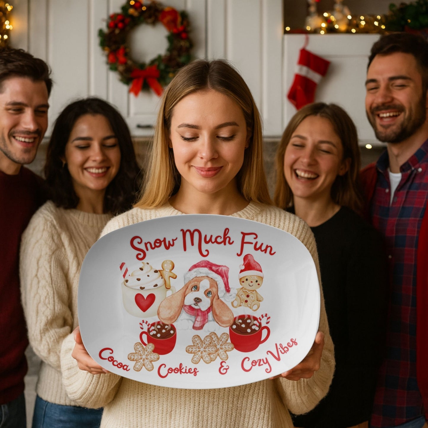 Snow Much Fun Christmas Serving Tray – Cocoa, Cookies & Cozy Vibes