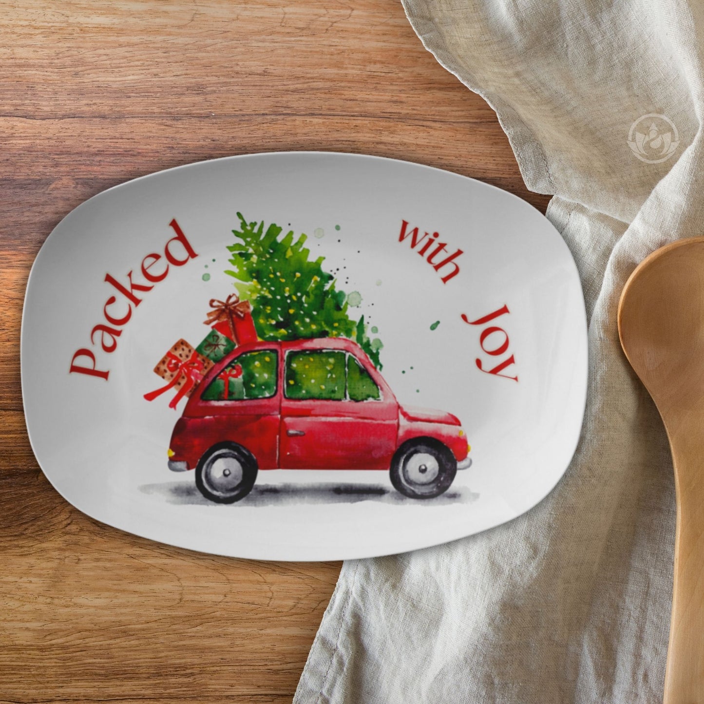 Pack with Joy Christmas Serving Tray – Festive Holiday Platter