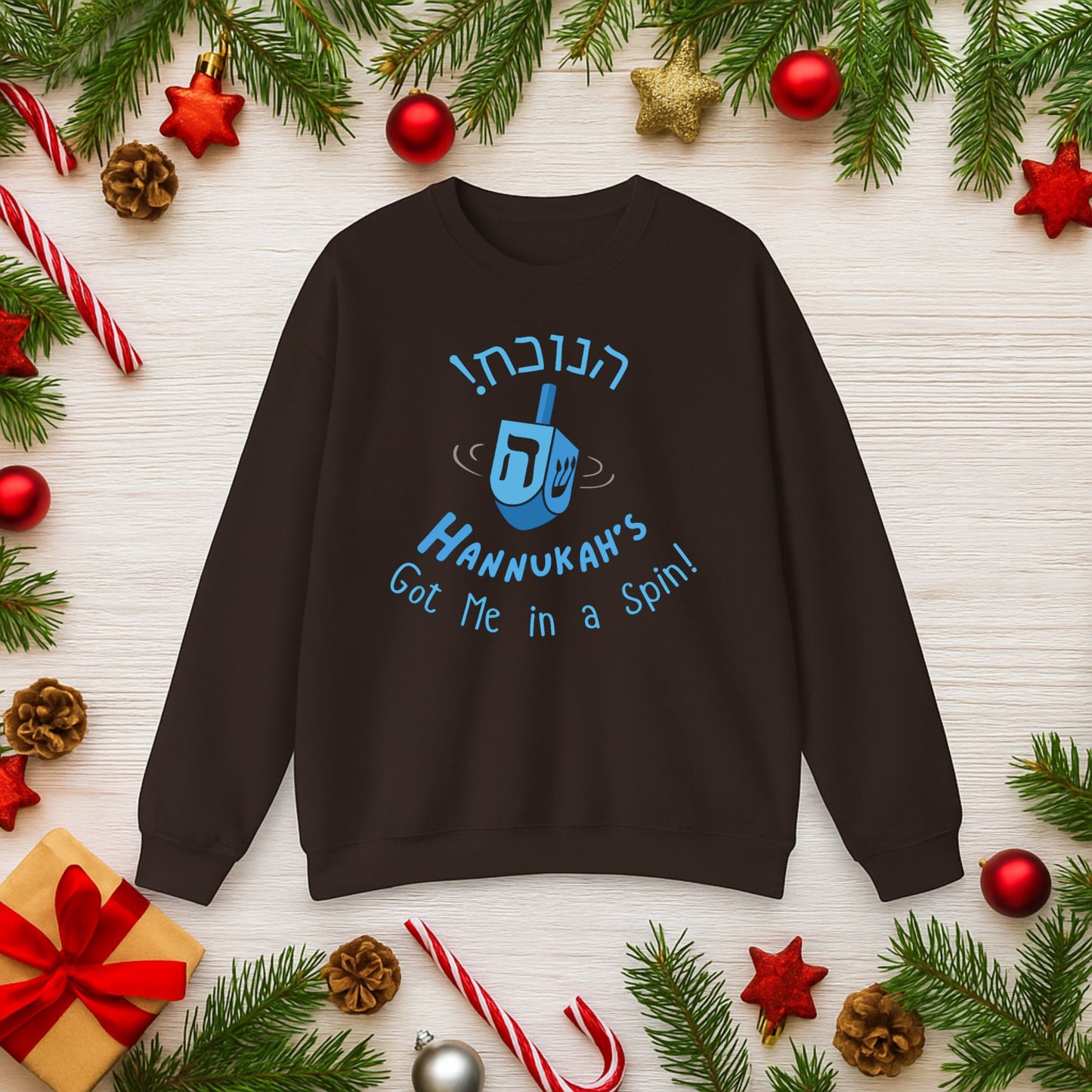 Funny Hanukkah Dreidel Sweatshirt | Got Me in a Spin Unisex Sweater