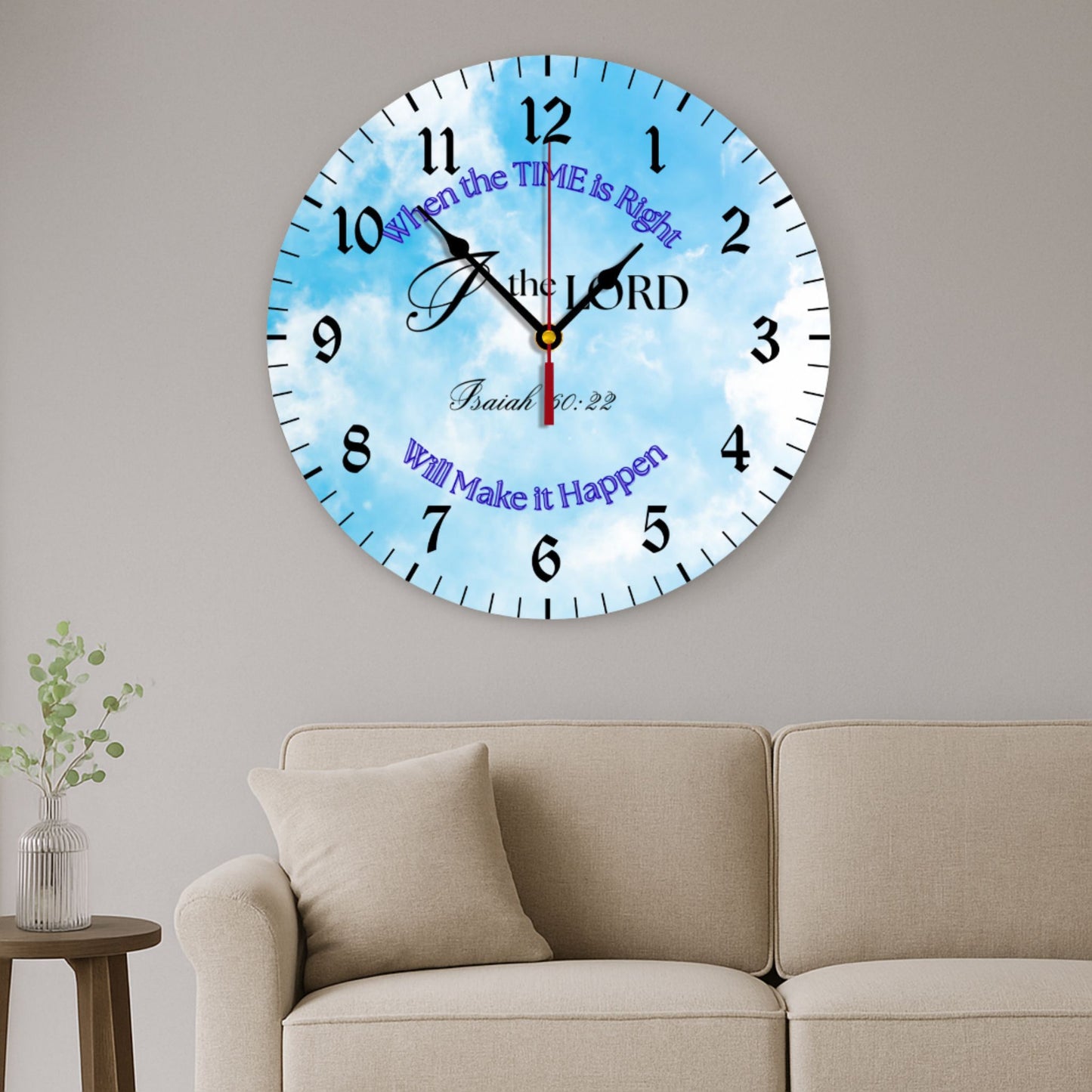 Christian Wall Clock | Isaiah 60:22 Scripture Home & Faith Gift