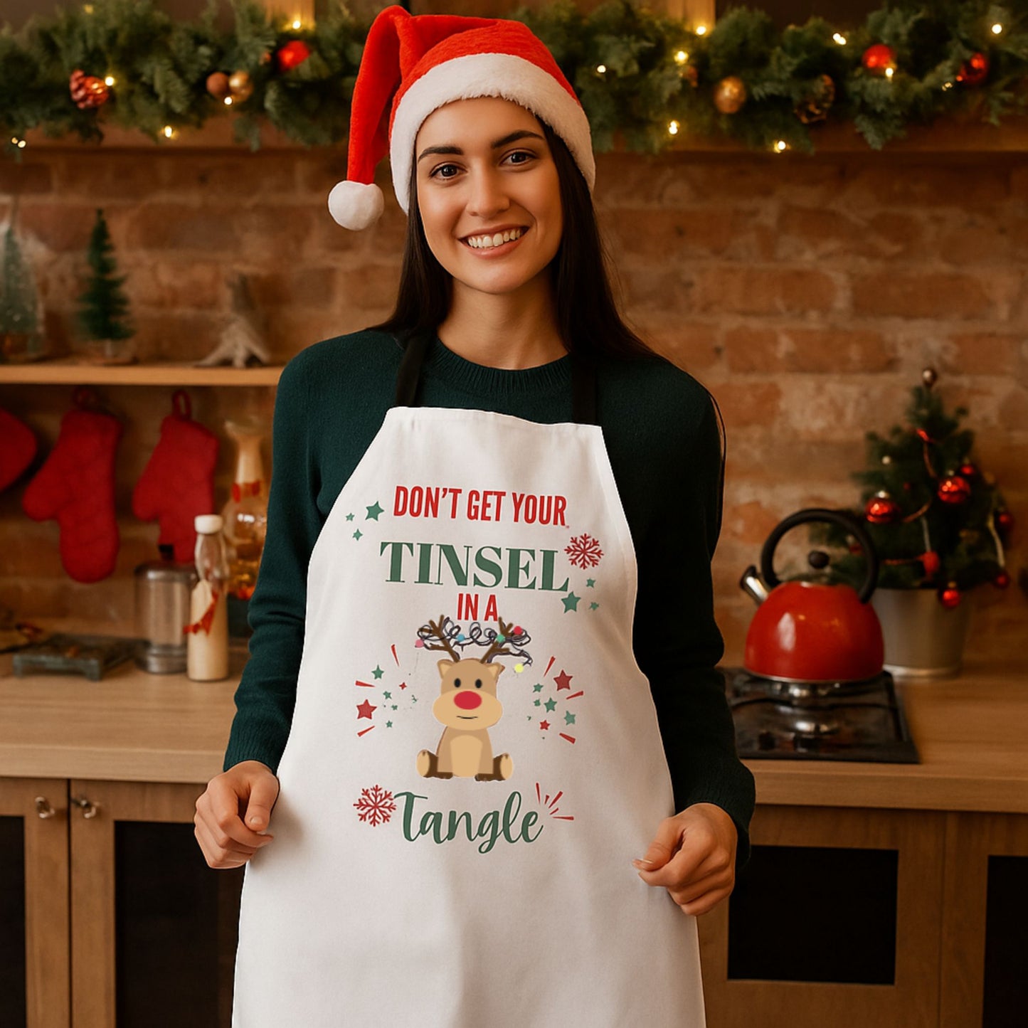 Don’t Get Your Tinsel in a Tangle Apron | Funny Christmas  Kitchen Gift