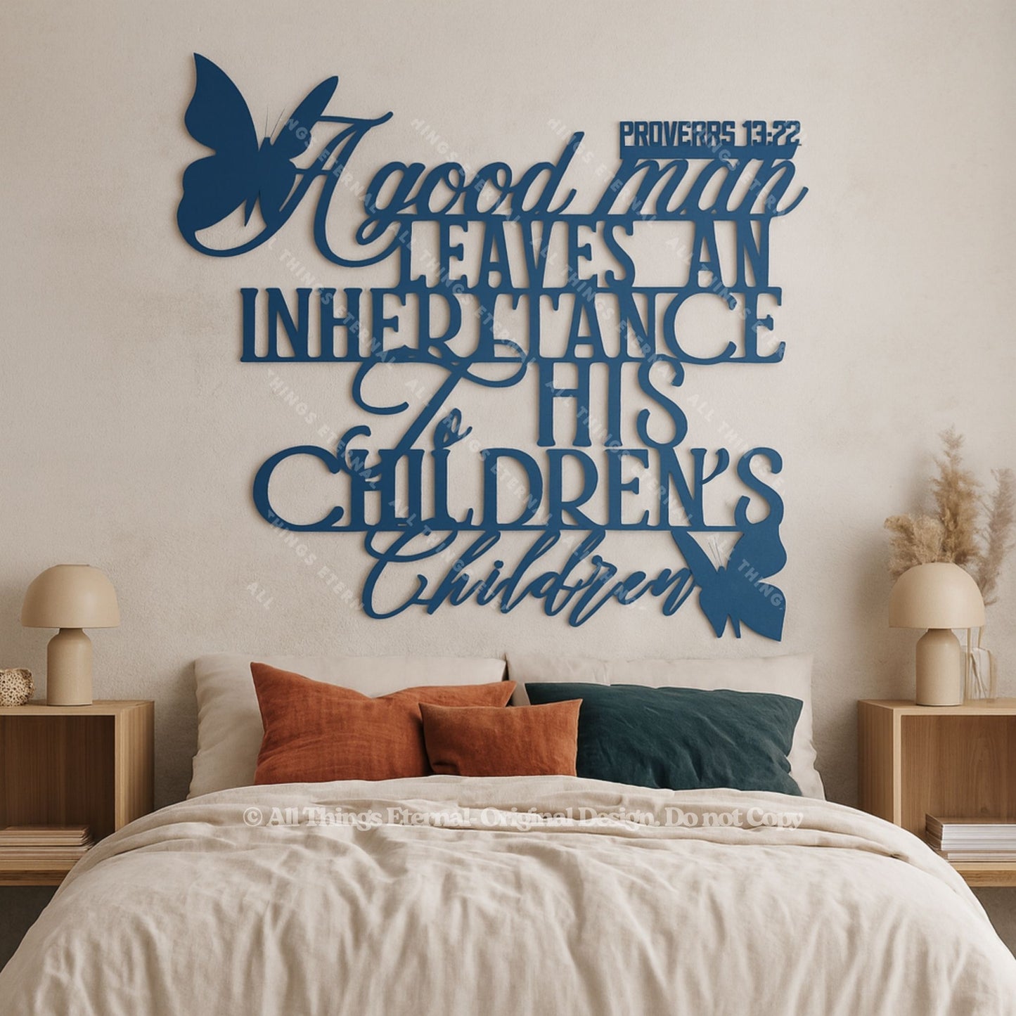 Proverbs 13:22 Metal Wall Art – Inspirational Christian Home Decor