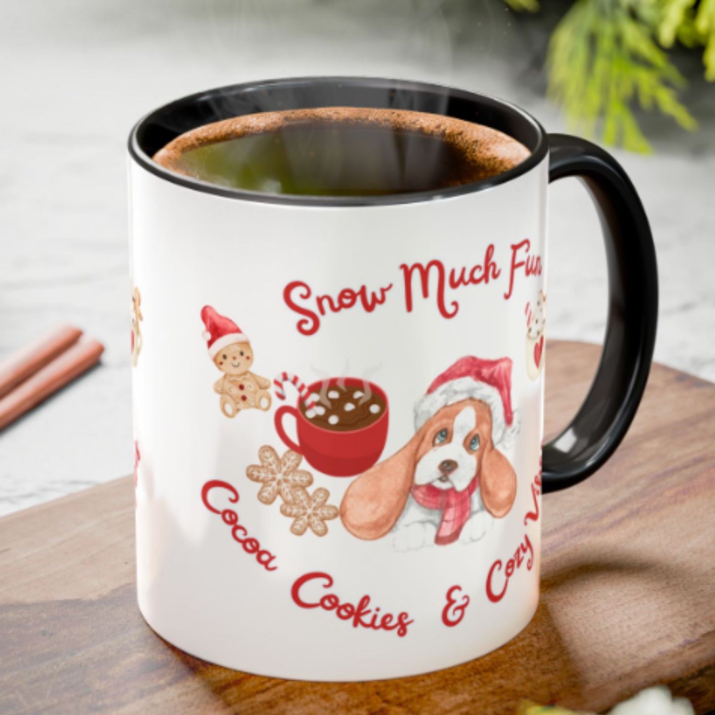 Snow Much Fun Holiday Mug | Festive Two-Tone Christmas Coffee Cup