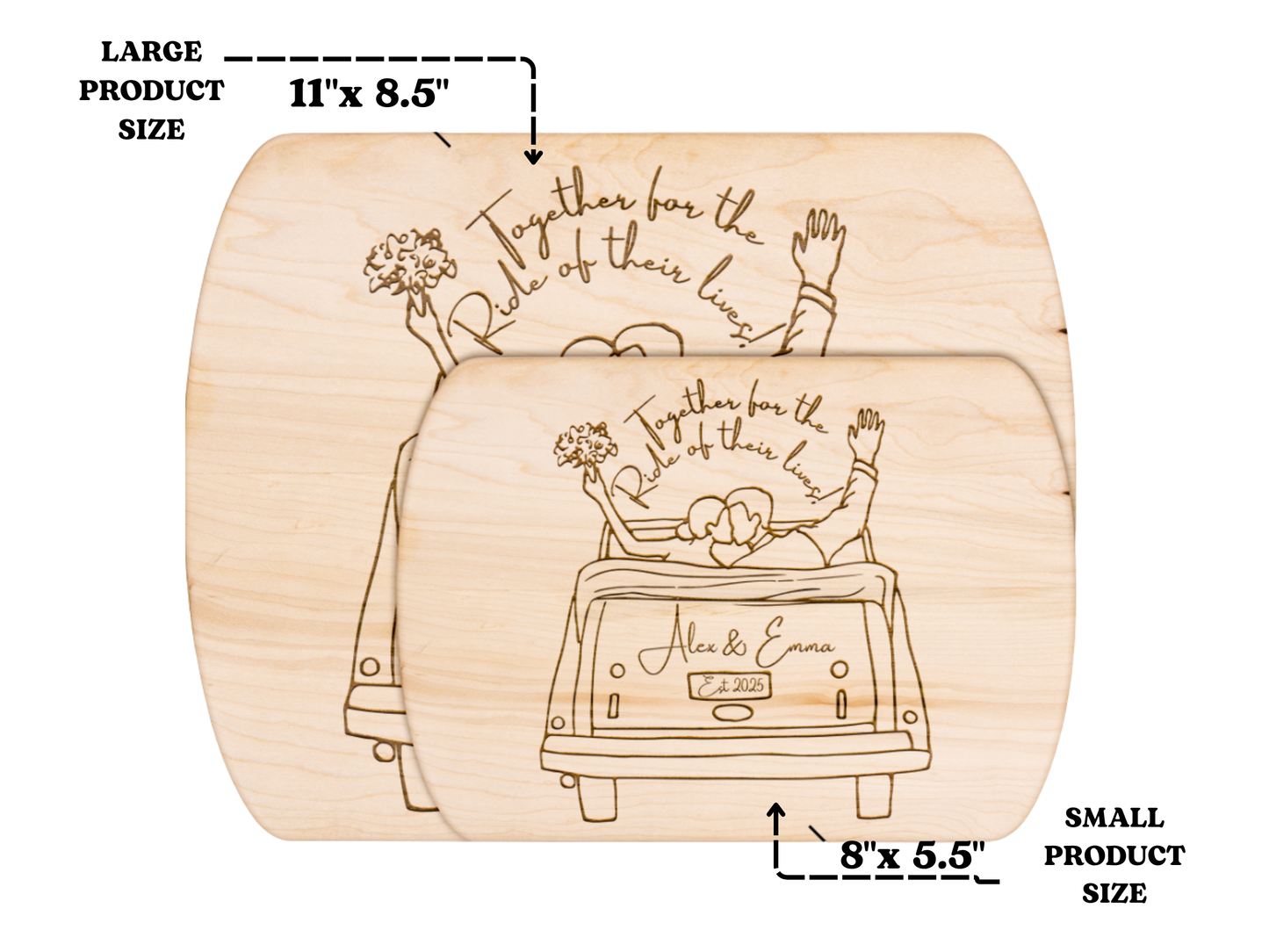Personalized Wedding Cutting Board- Custom Board for Newlyweds, Couples, Kitchen Decor