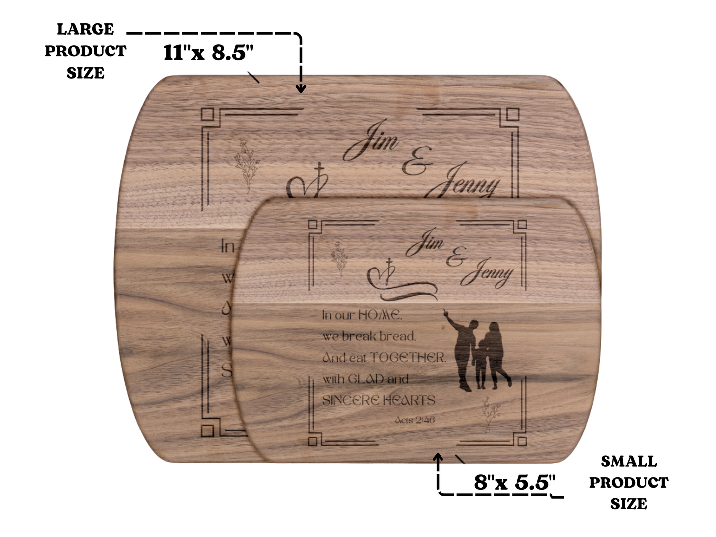 Personalized Christian Cutting Board – Acts 2:46  Religious Kitchen Decor Gifts