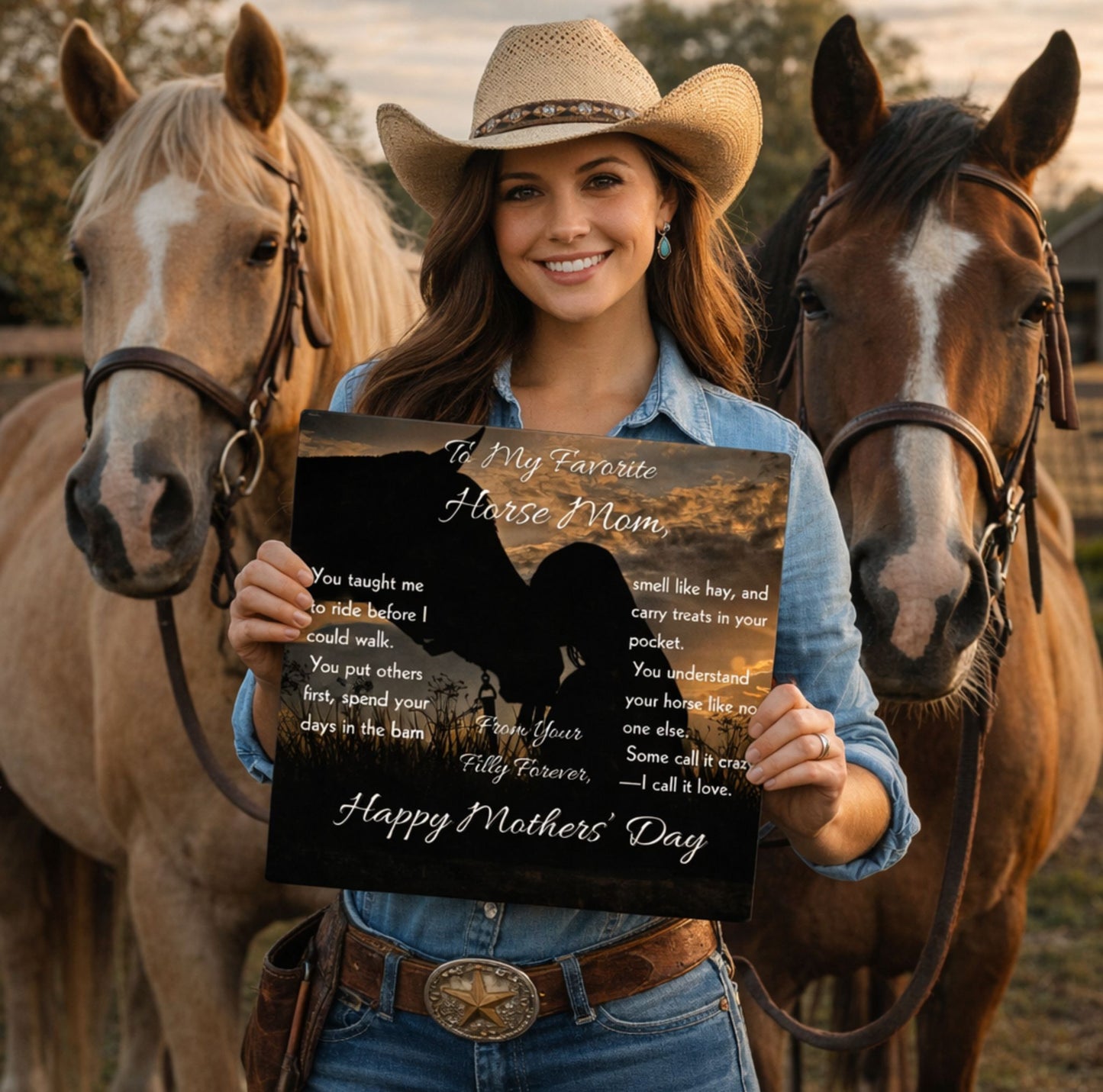 To My Favorite Horse Mom Metal Art Print – Mother's Day Horse Gift Decor