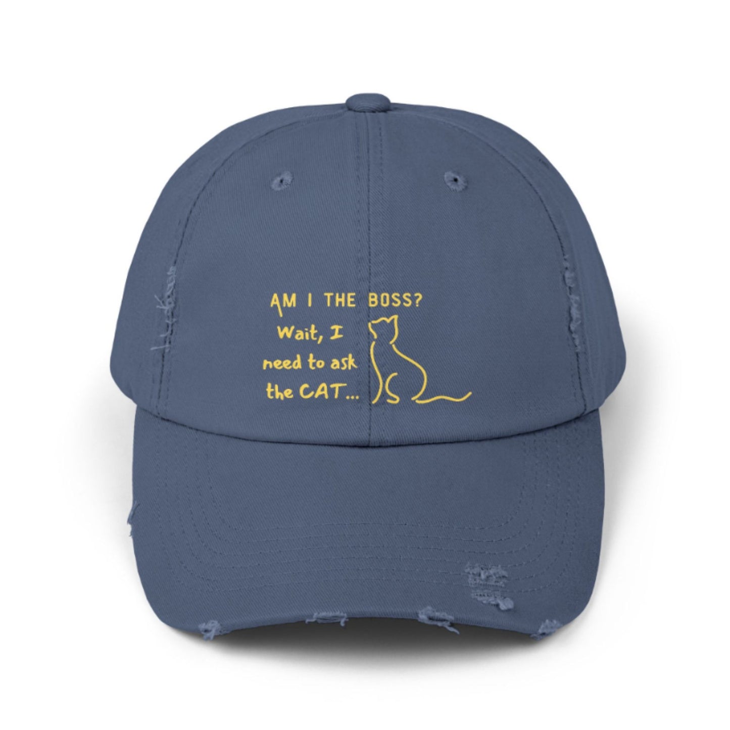 Funny Cat Lover Distressed Baseball Cap