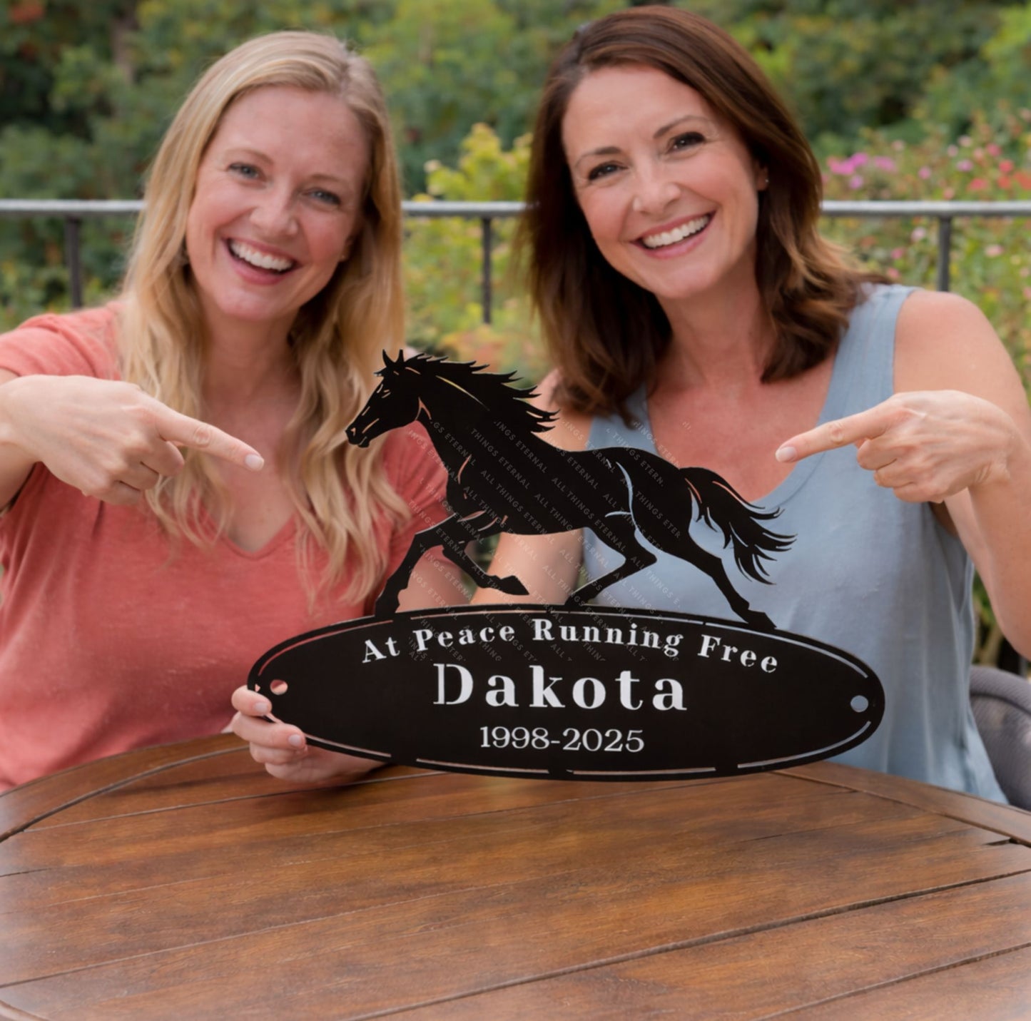Custom Horse Memorial Metal Sign – Personalized Equine Tribute with Name & Dates