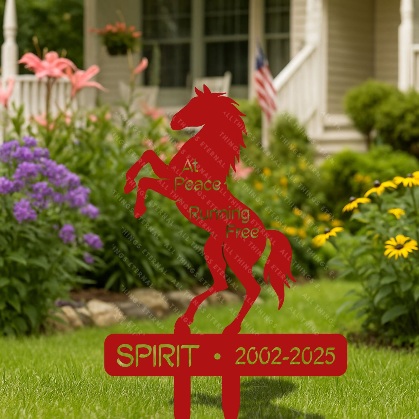 Personalized Horse Memorial Garden Stake – Custom Metal Yard Sign