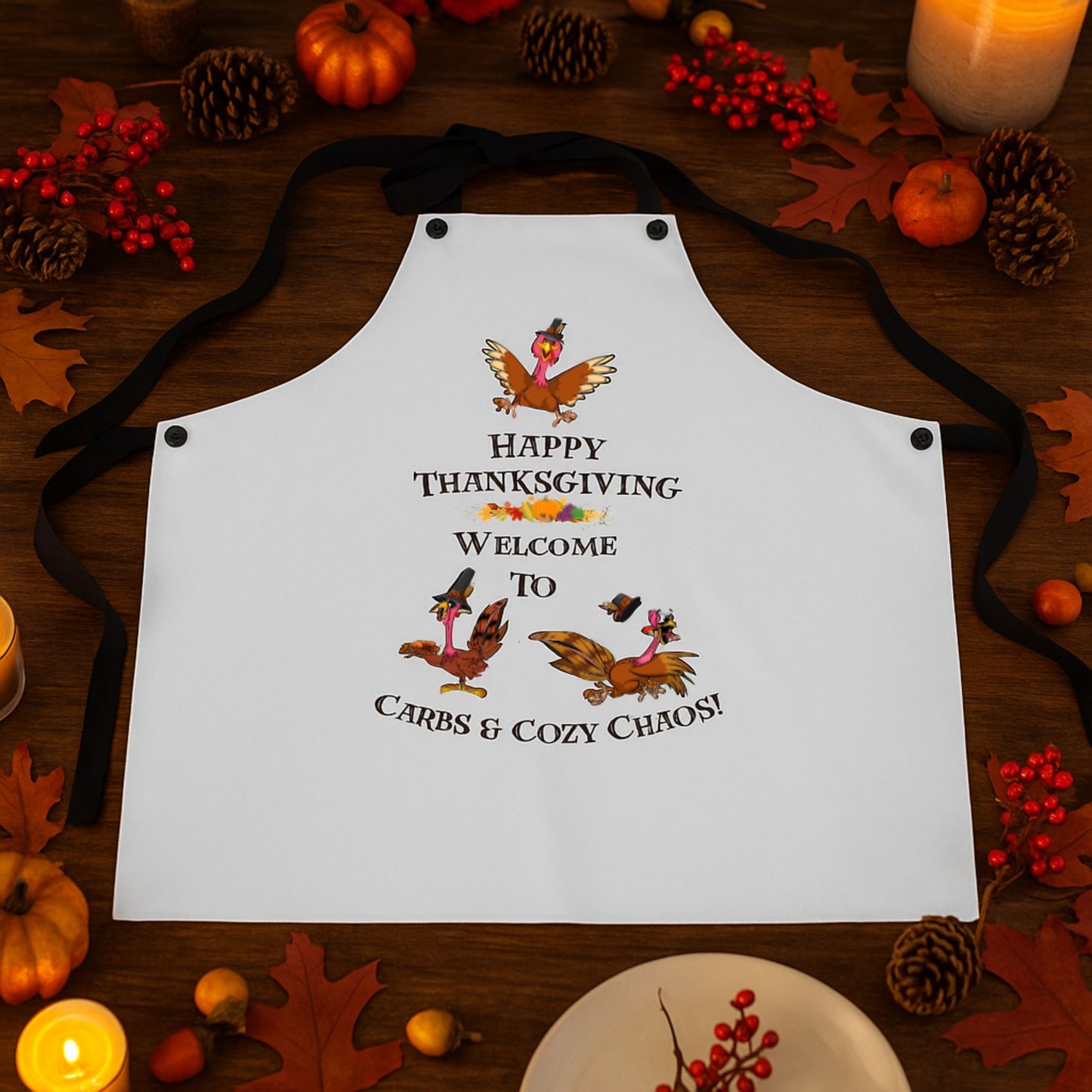 Carbs & Cozy Chaos Apron | Funny Fall Cooking Gift | Thanksgiving