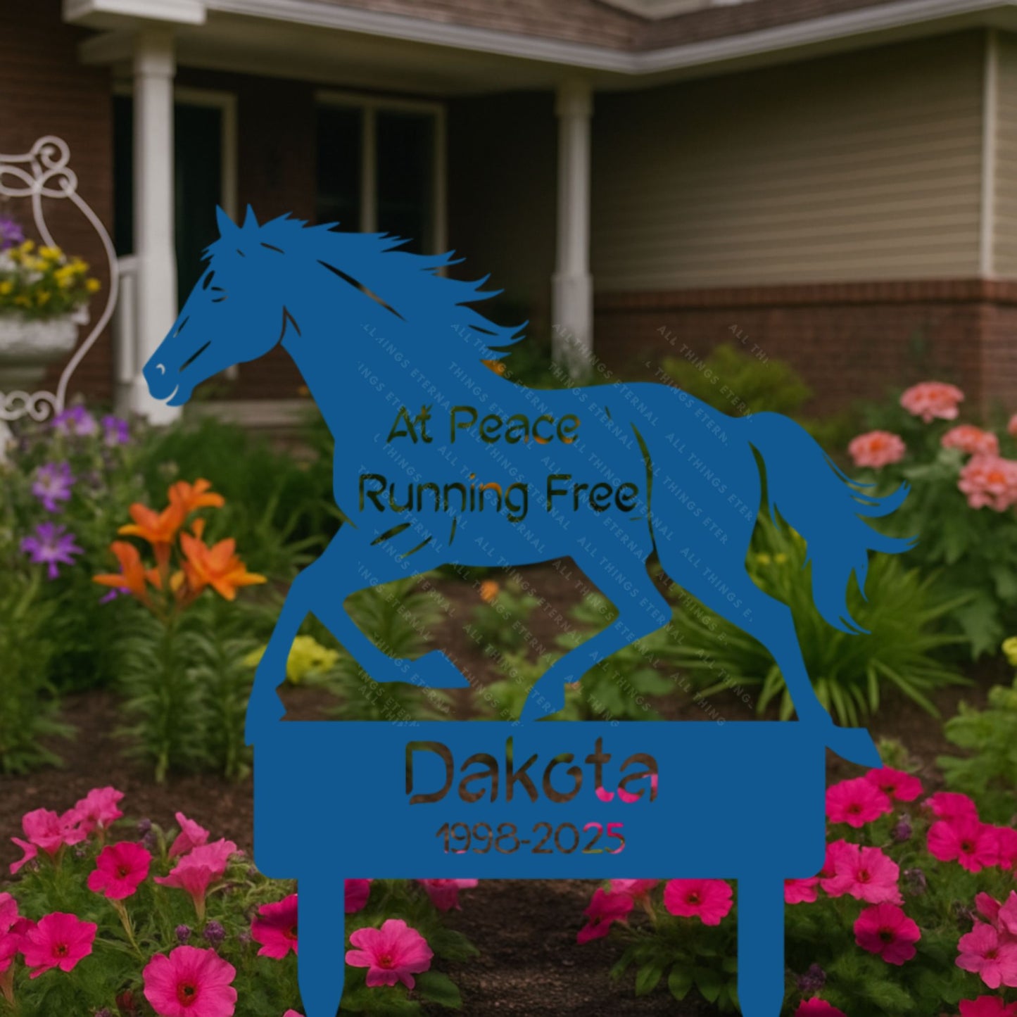 Horse Memorial Metal Grave Marker – Custom Personalized Tribute Sign