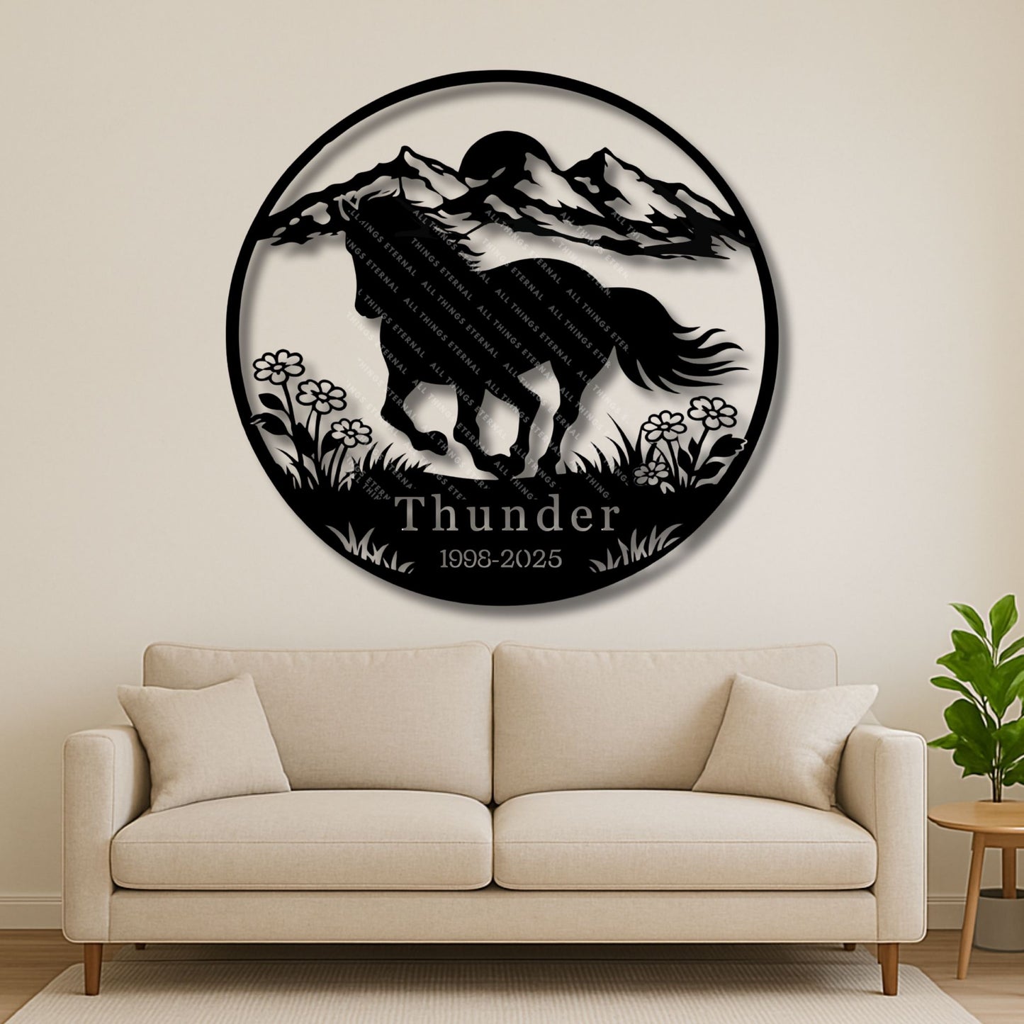 Personalized Horse Memorial Metal Sign – Custom Engraved Tribute Gift