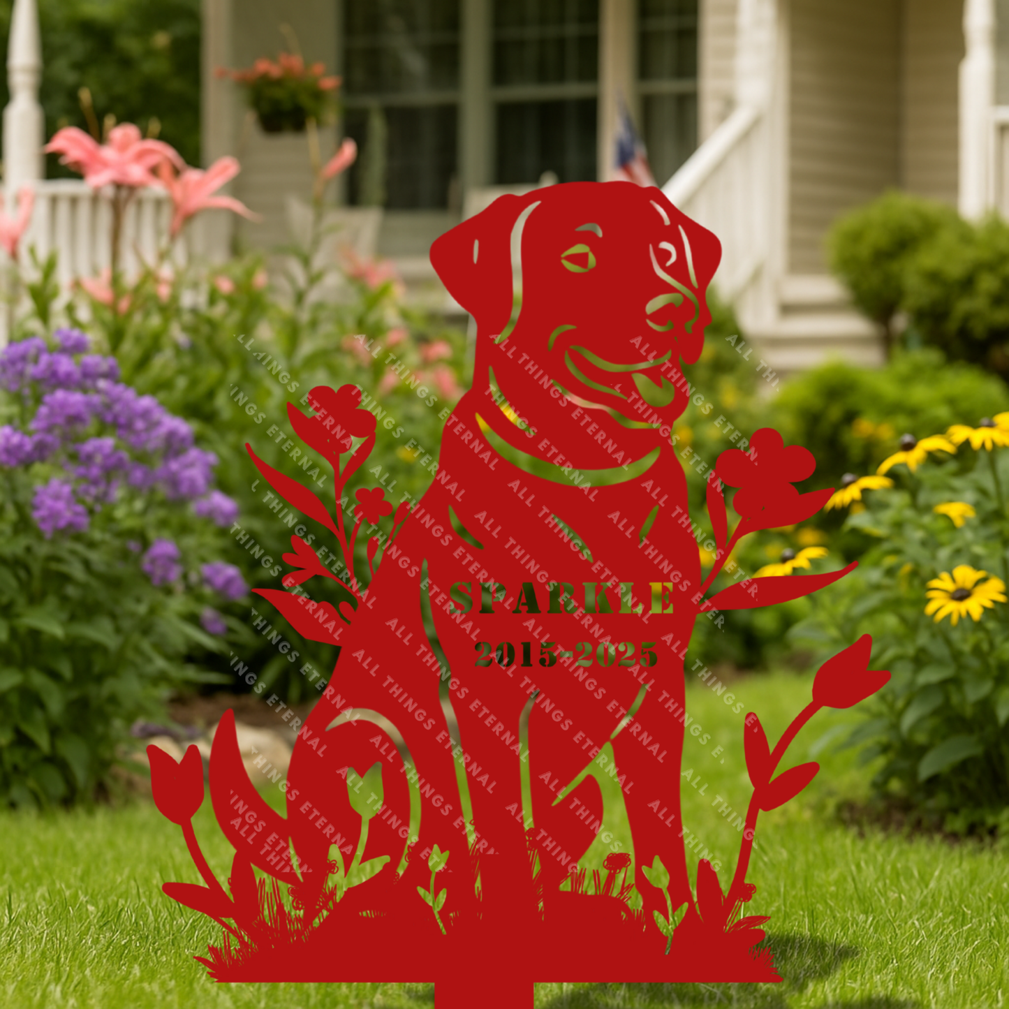 Custom Labrador Dog Memorial Stake – Metal Pet Grave Marker