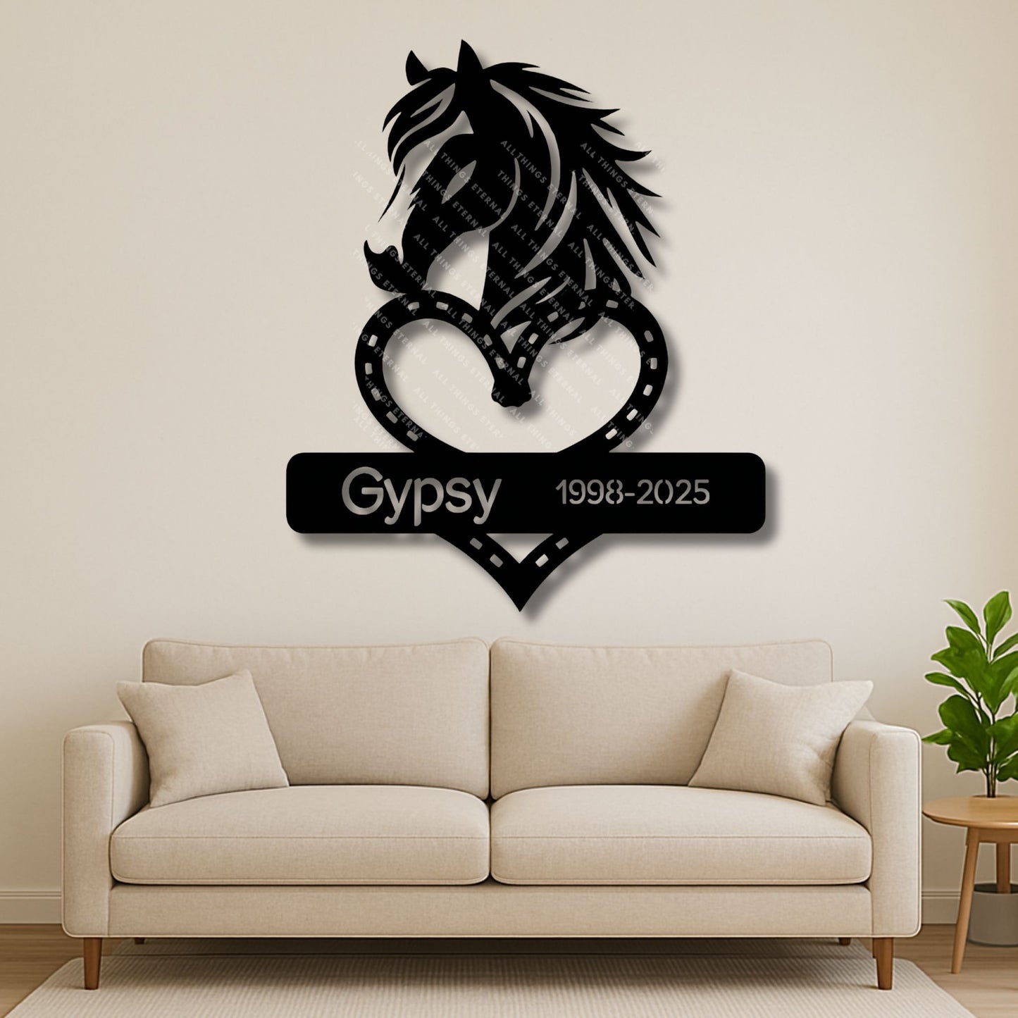 Custom Horse Memorial Metal Sign – A Loving Tribute with Name & Dates