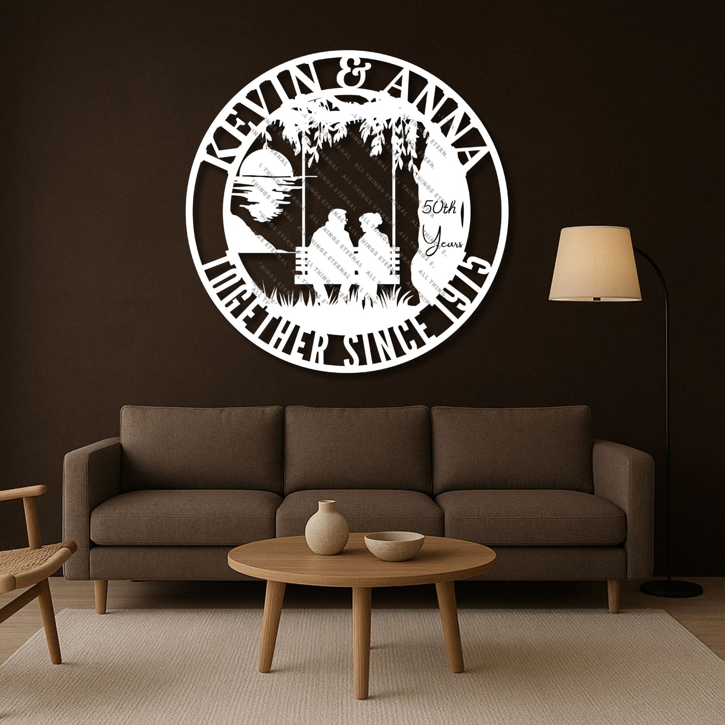 50th Anniversary Gift for Parents – Personalized Metal Wall Art