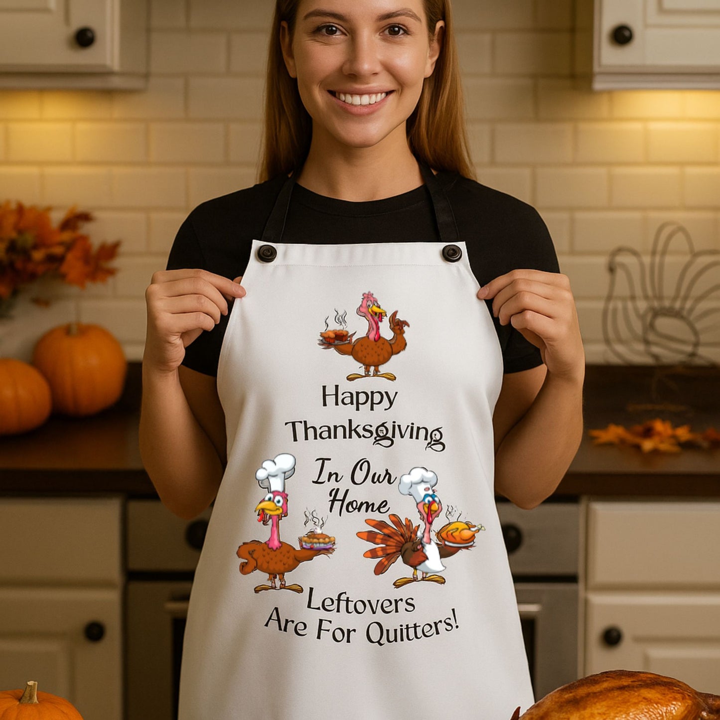 Leftovers Are For Quitters Apron | Funny Thanksgiving Cooking Gift